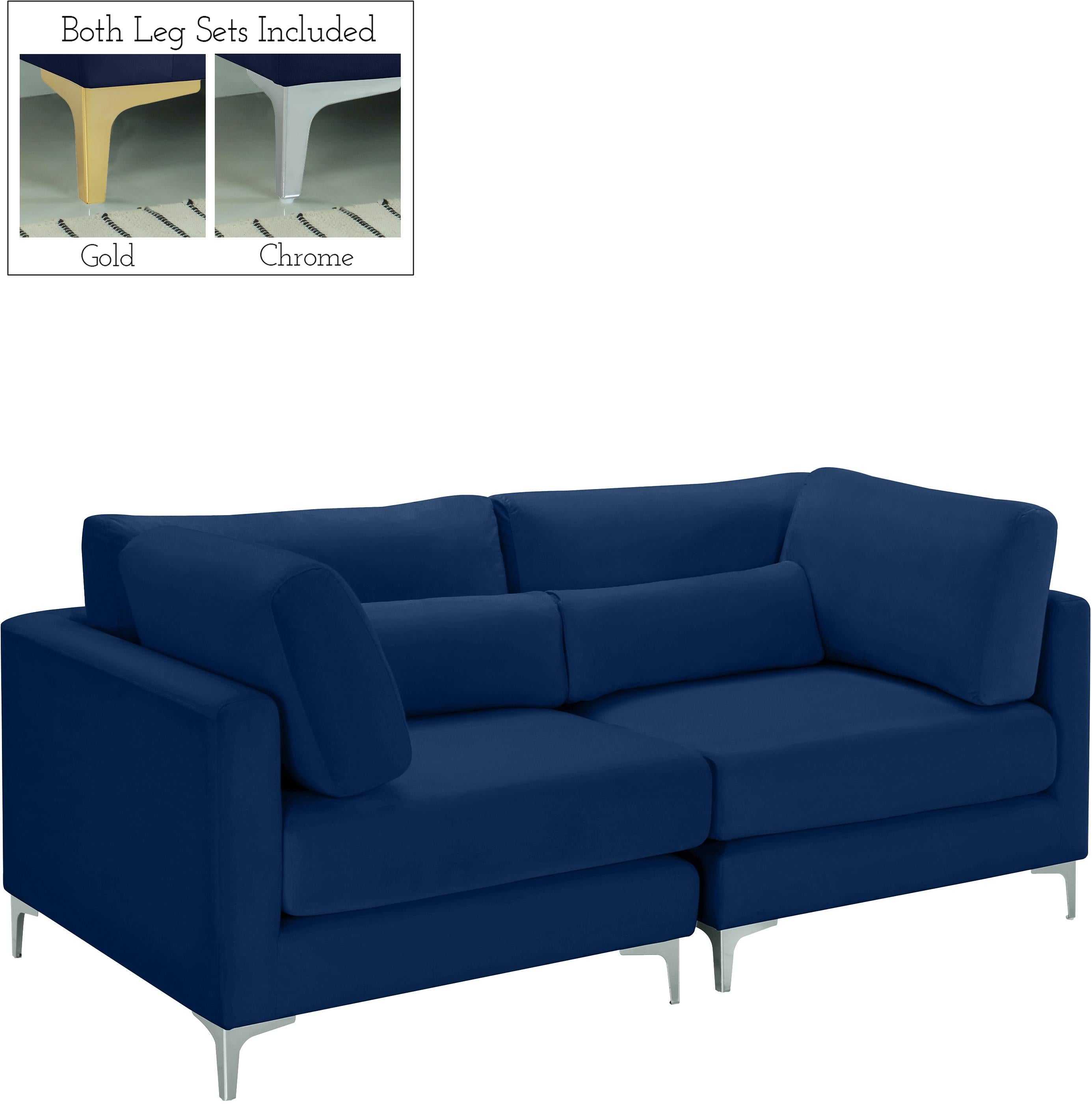 Julia Navy Velvet Modular Sofa - Luxury Home Furniture (MI)