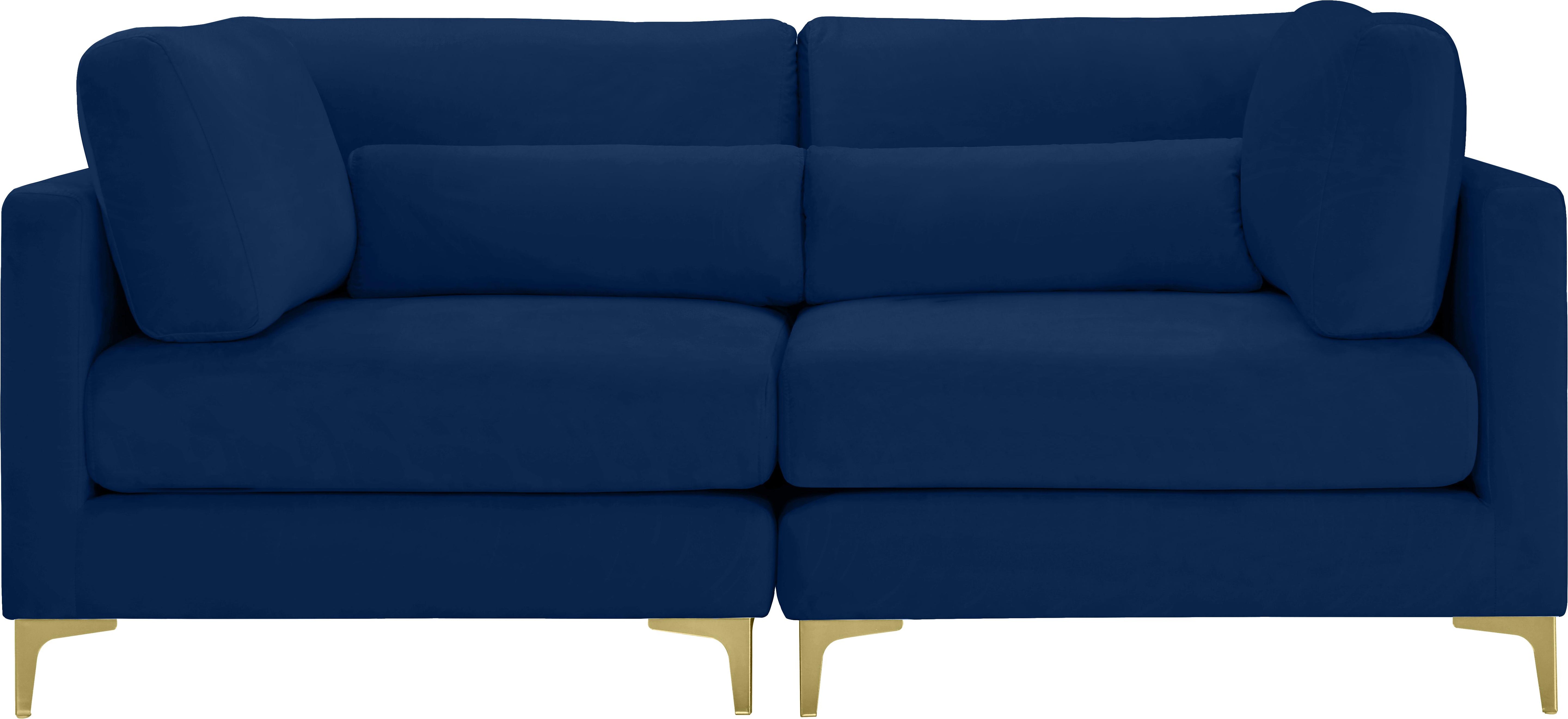 Julia Navy Velvet Modular Sofa - Luxury Home Furniture (MI)