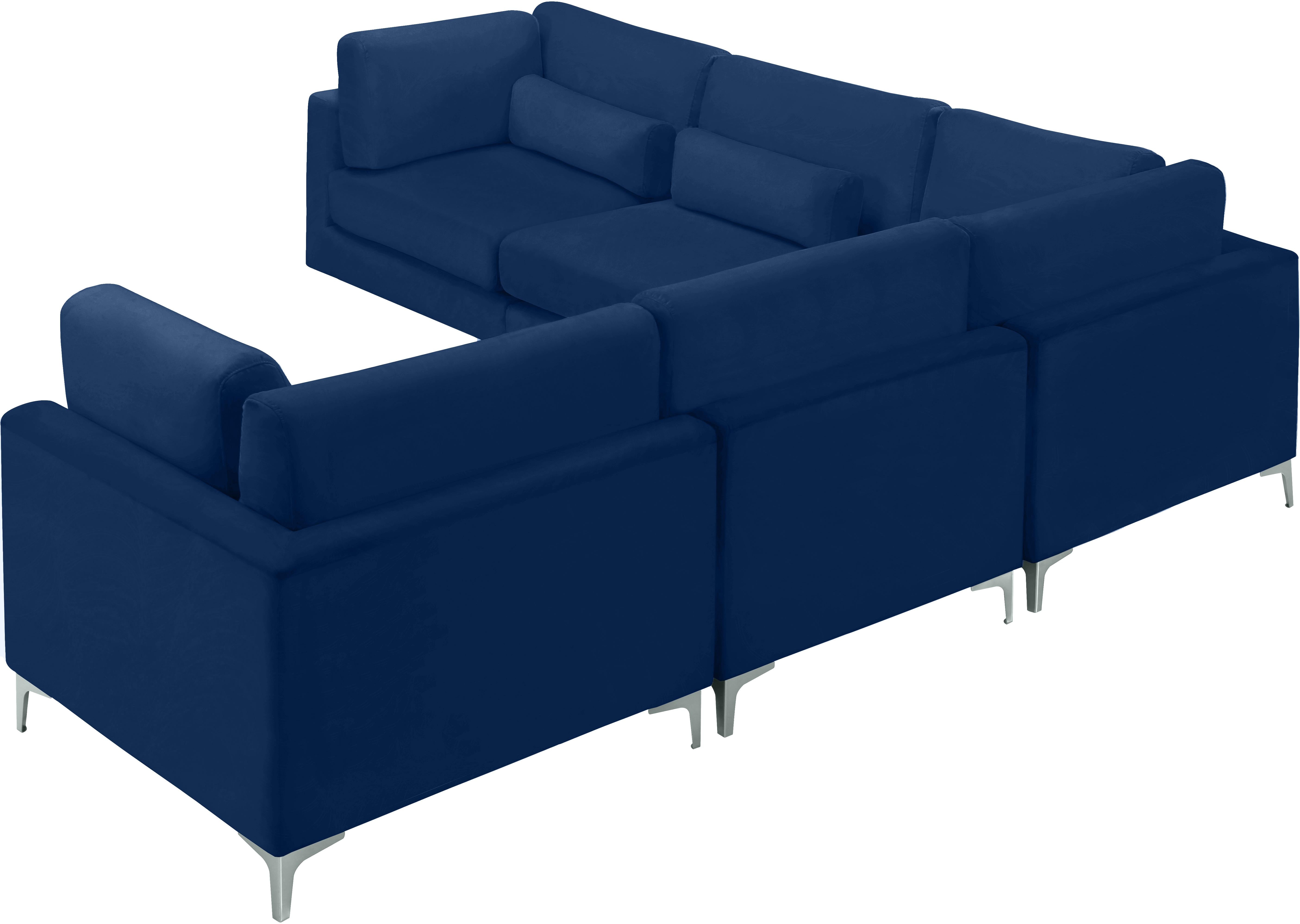 Julia Navy Velvet Modular Sectional (5 Boxes) - Luxury Home Furniture (MI)
