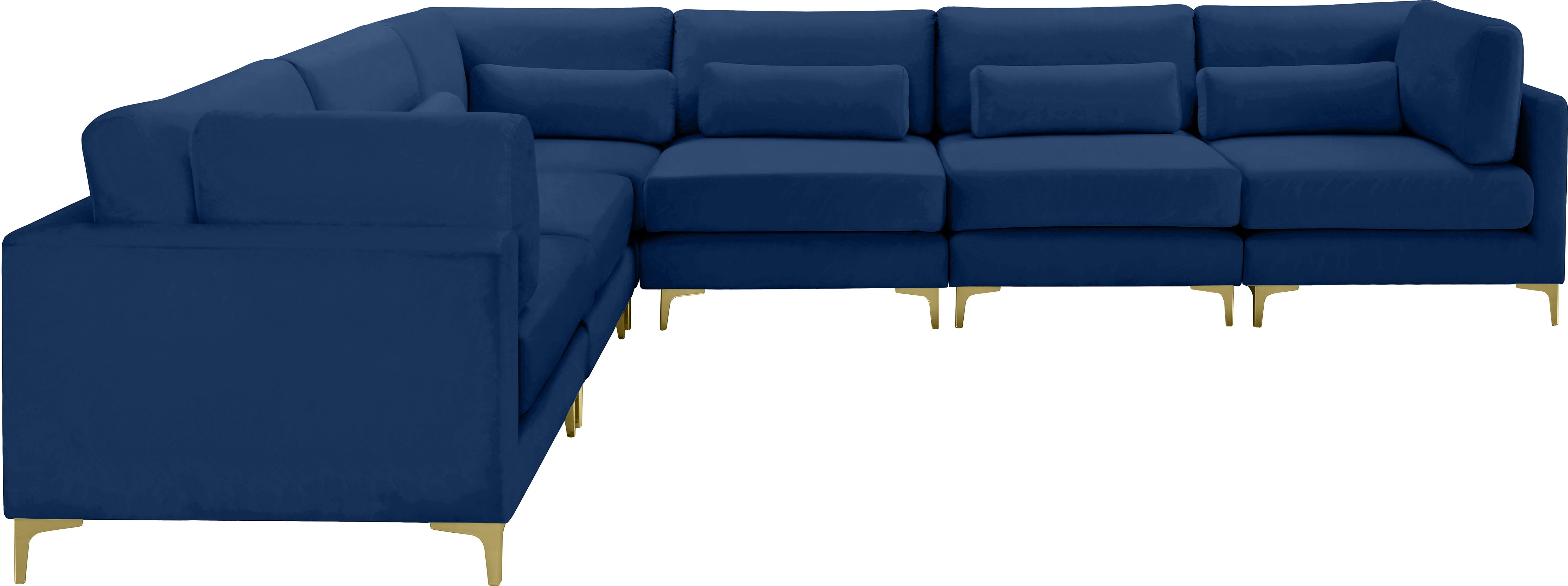 Julia Navy Velvet Modular Sectional (6 Boxes) - Luxury Home Furniture (MI)
