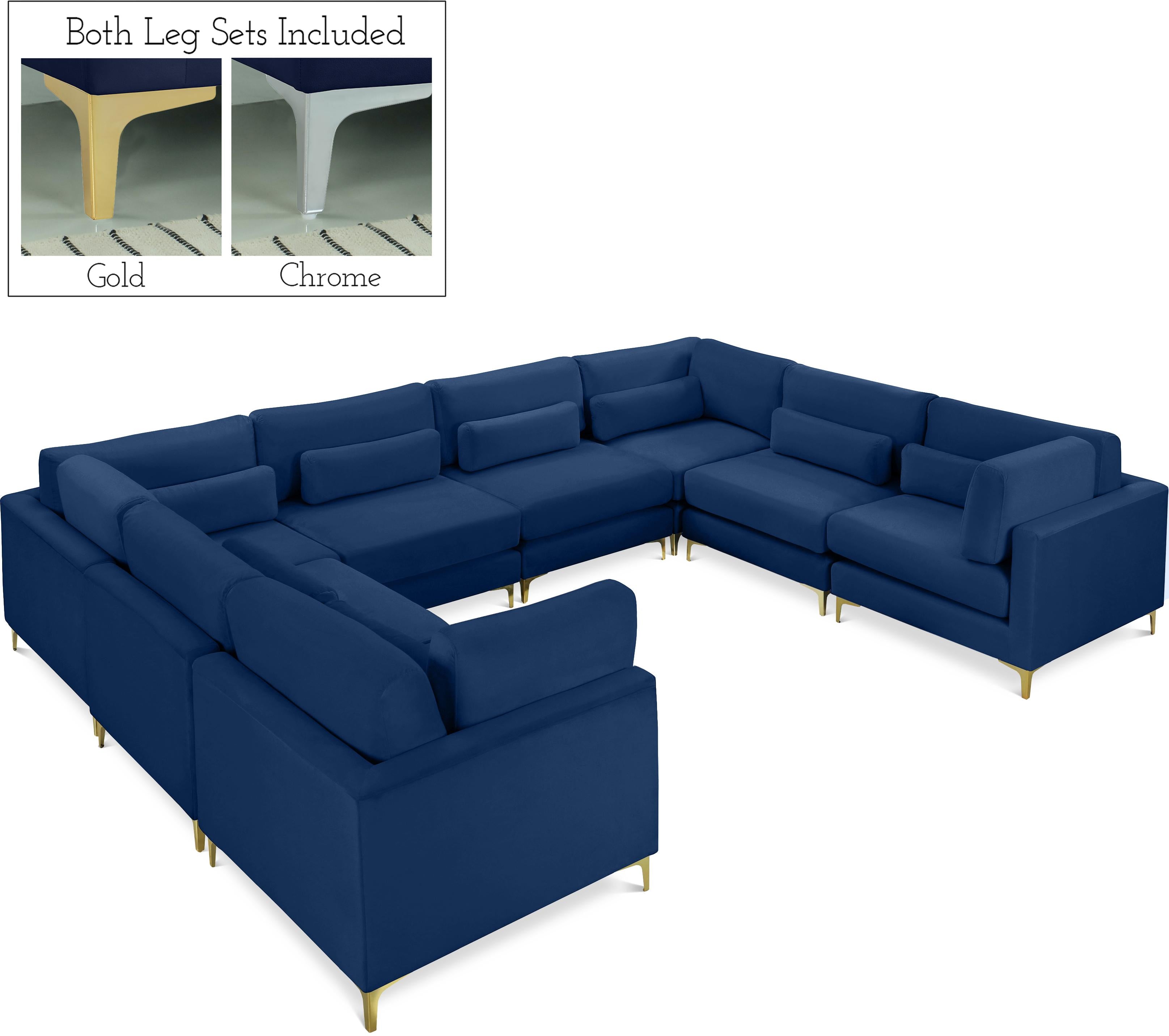 Julia Navy Velvet Modular Sectional (8 Boxes) - Luxury Home Furniture (MI)