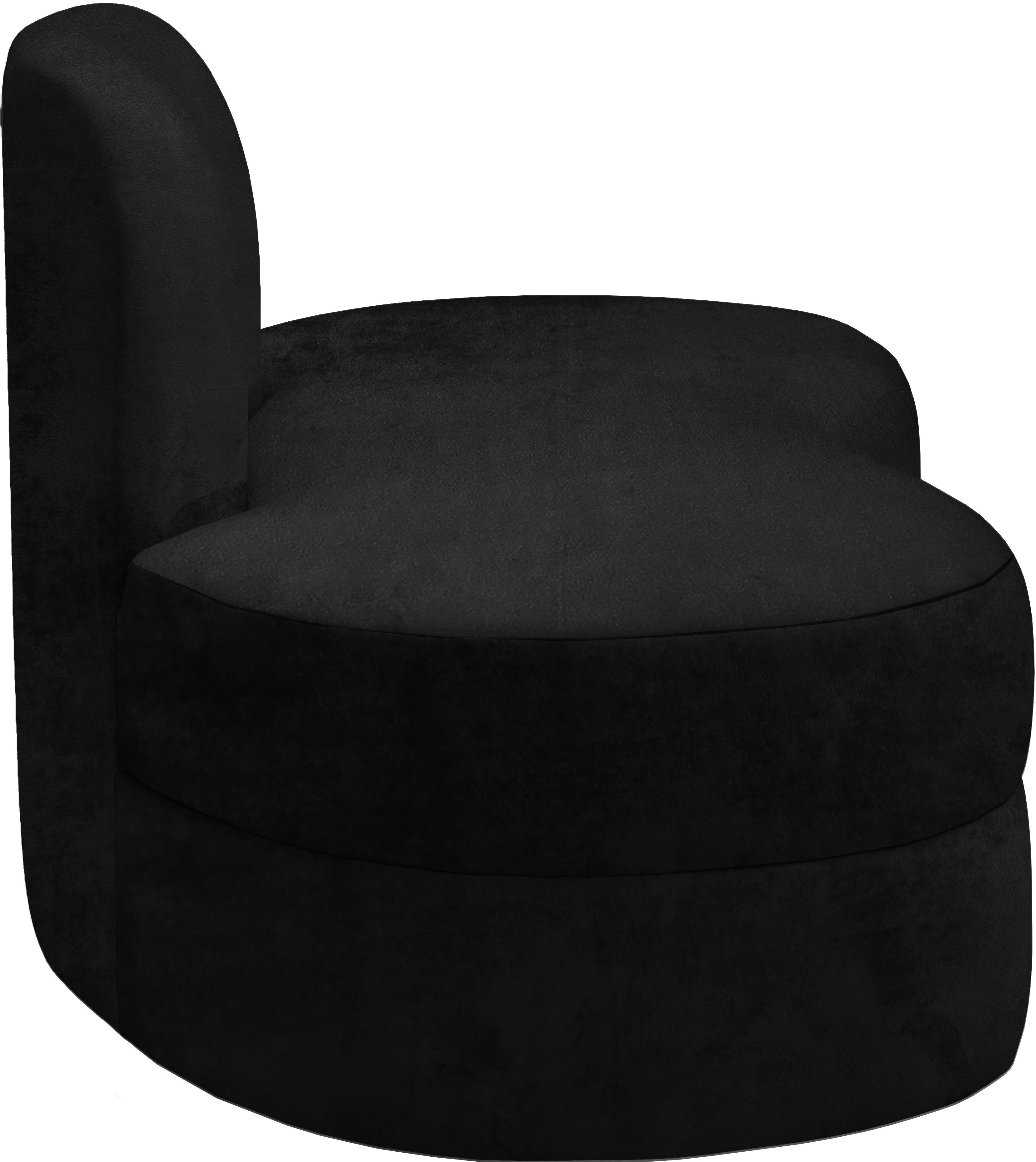 Mitzy Black Velvet Loveseat - Luxury Home Furniture (MI)