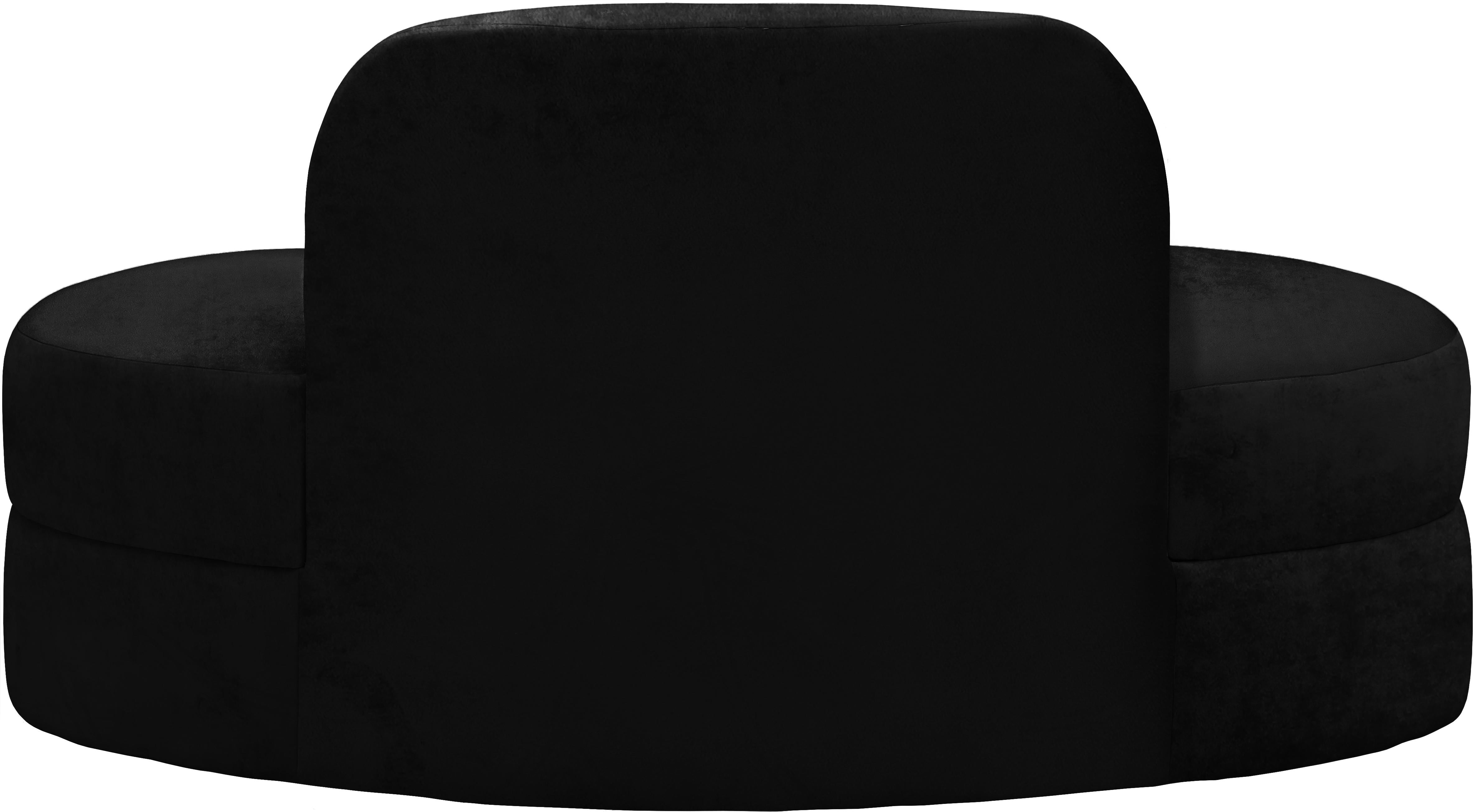 Mitzy Black Velvet Loveseat - Luxury Home Furniture (MI)