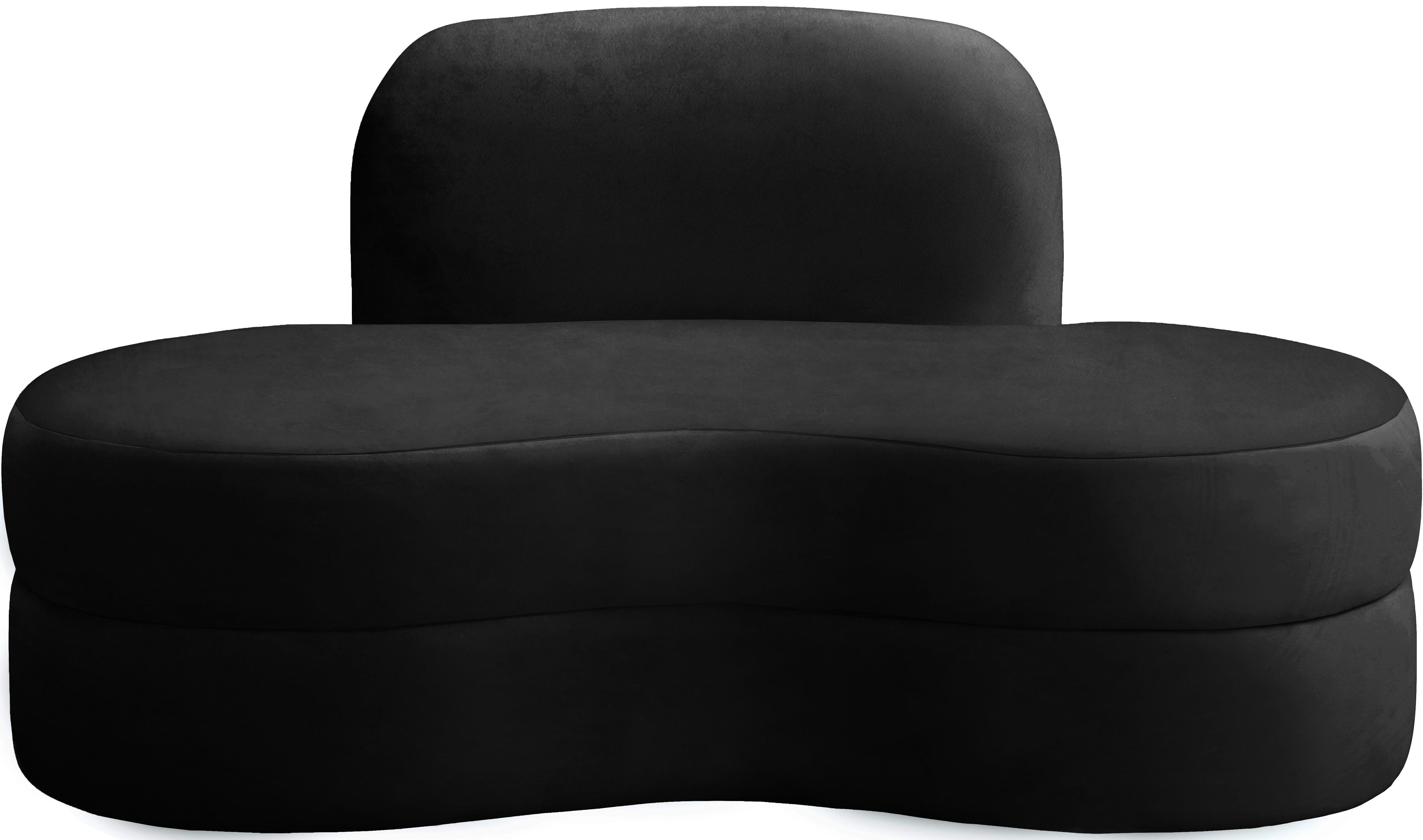 Mitzy Black Velvet Loveseat - Luxury Home Furniture (MI)