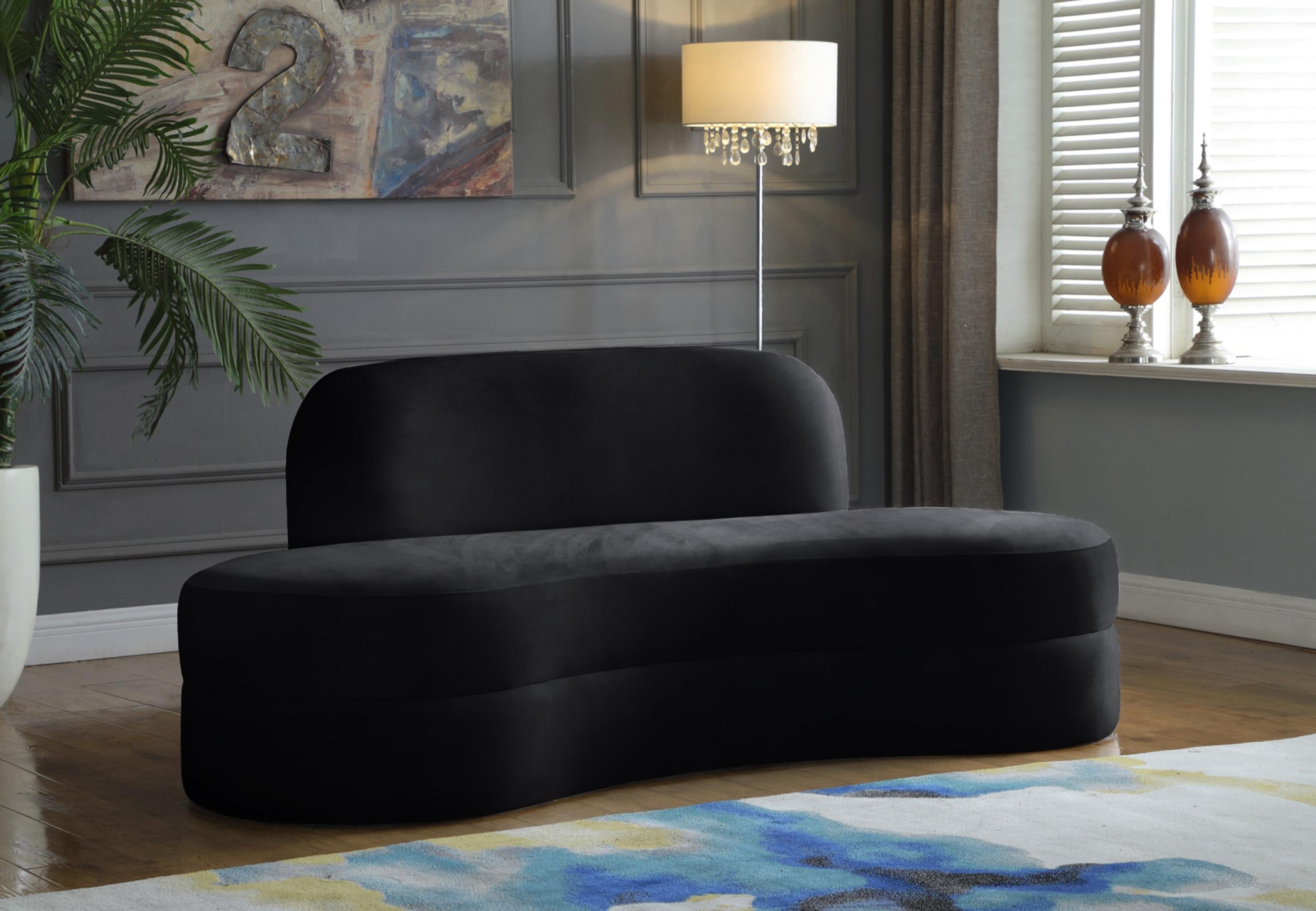 Mitzy Black Velvet Sofa - Luxury Home Furniture (MI)