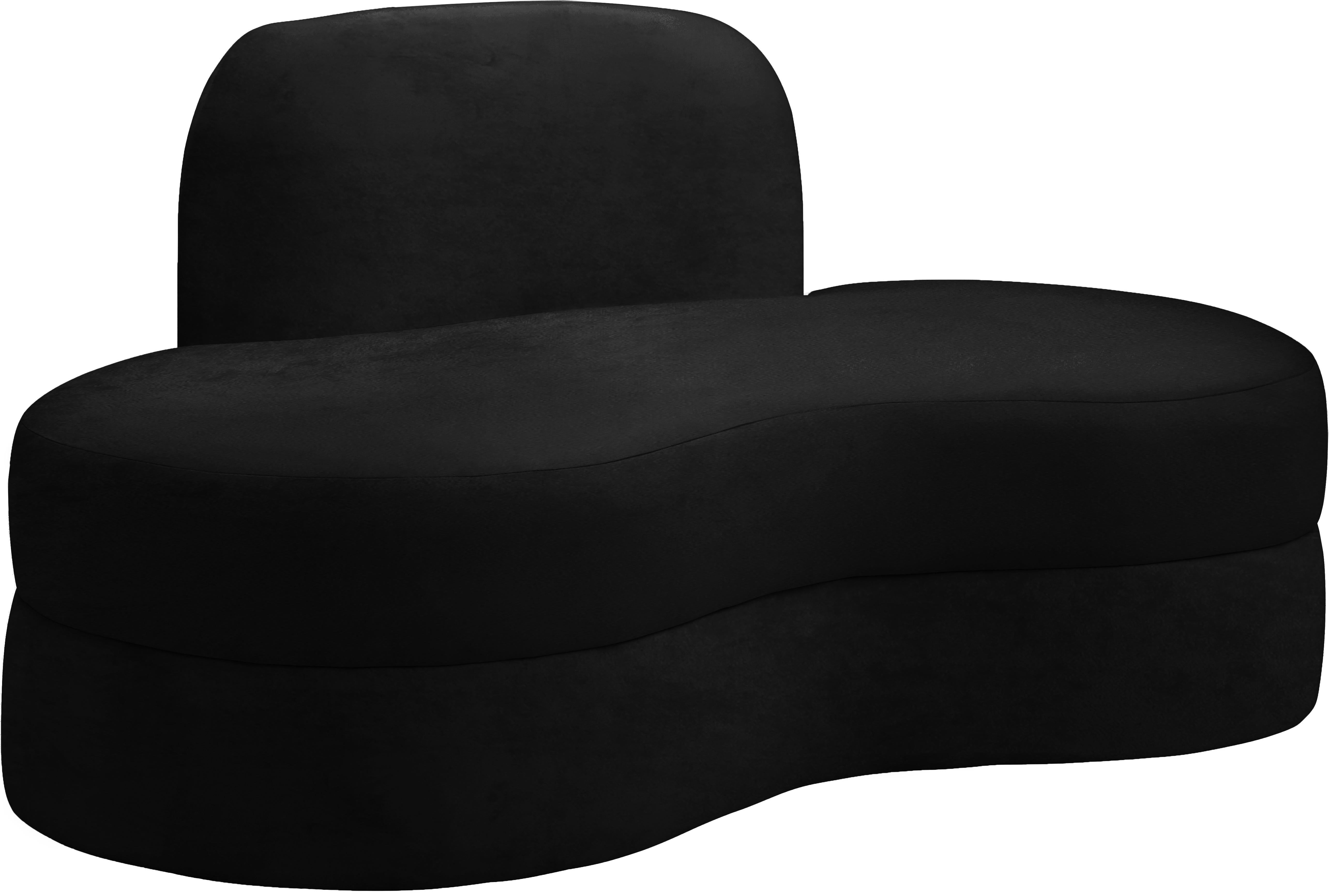 Mitzy Black Velvet Loveseat - Luxury Home Furniture (MI)