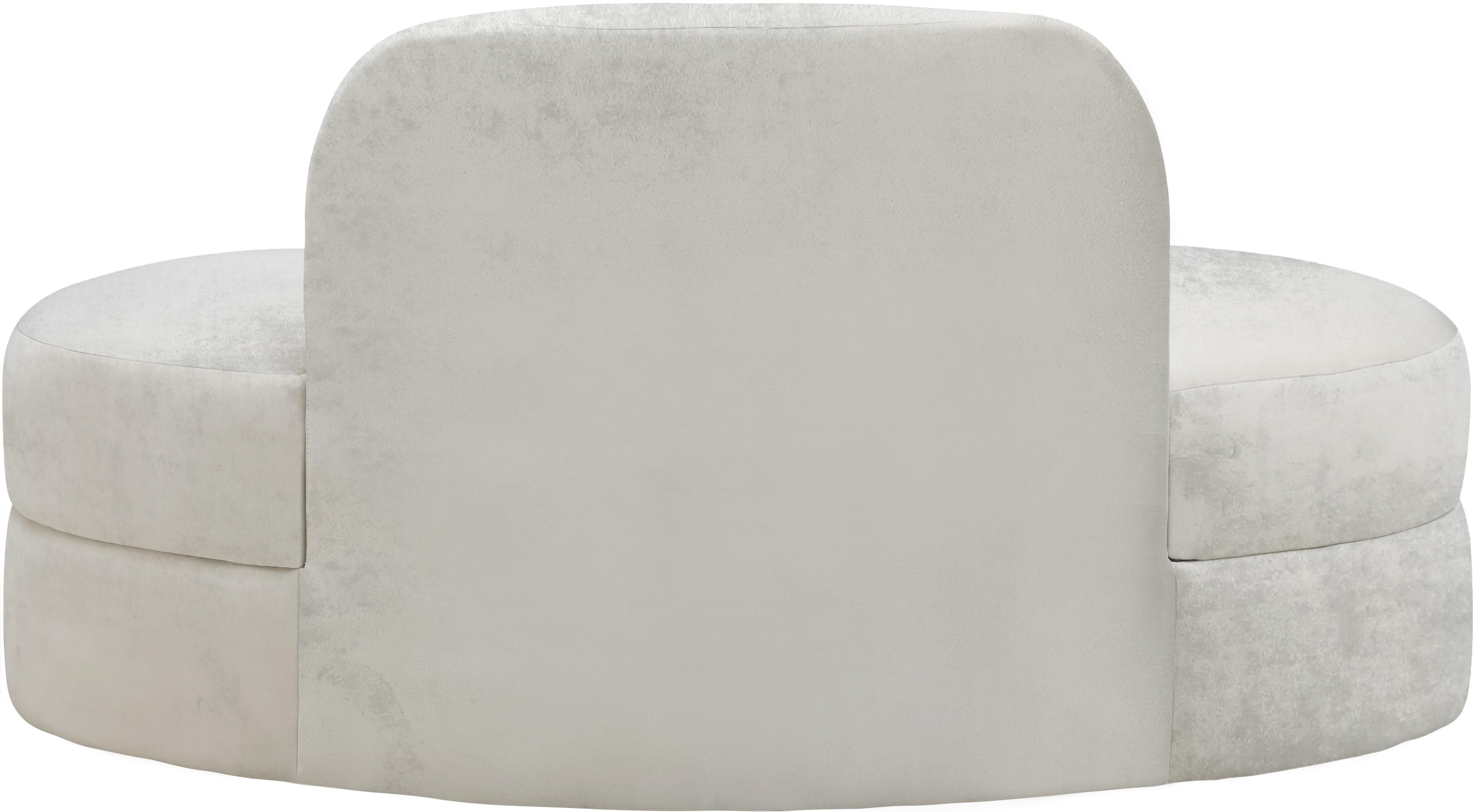 Mitzy Cream Velvet Loveseat - Luxury Home Furniture (MI)