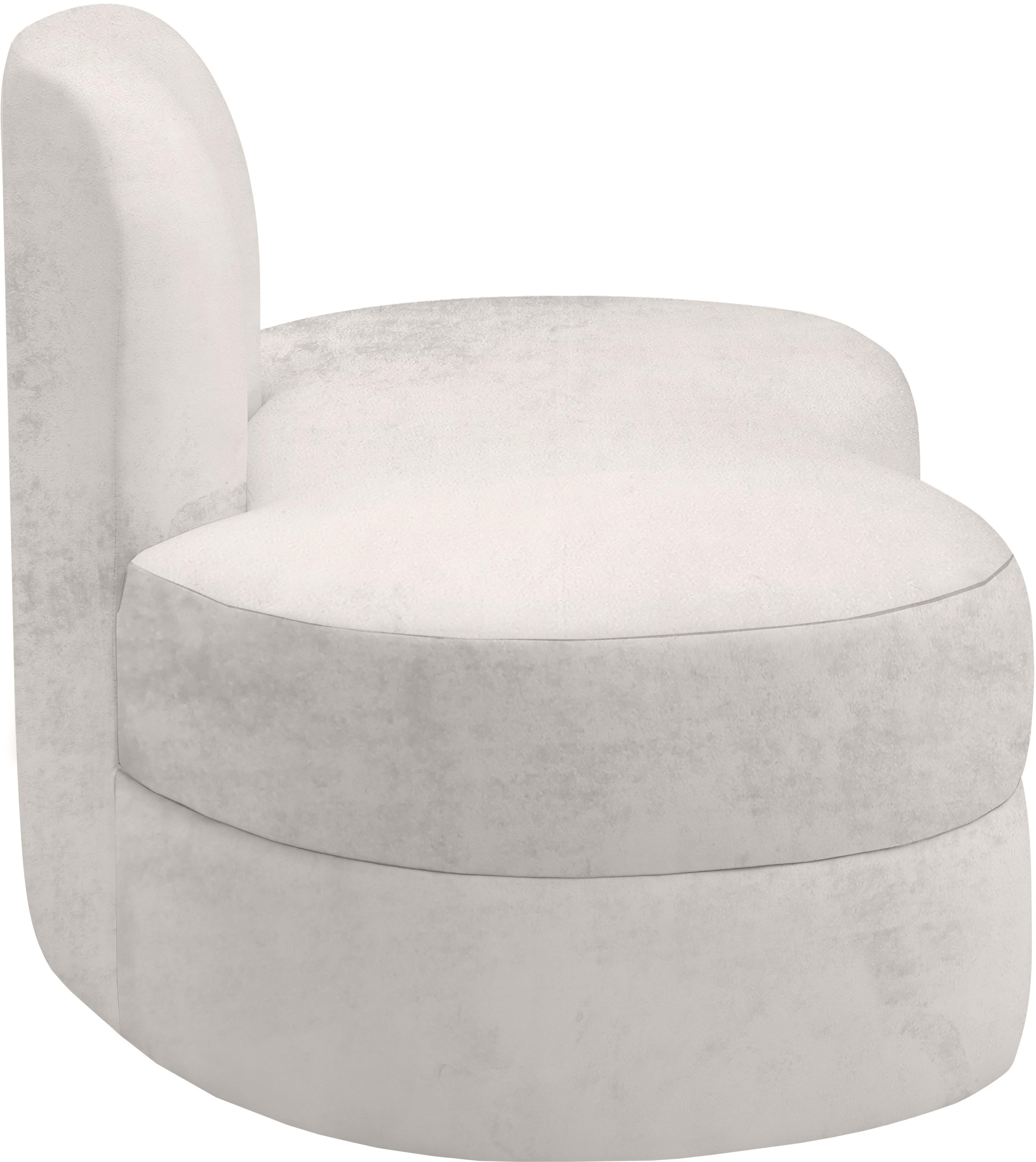 Mitzy Cream Velvet Loveseat - Luxury Home Furniture (MI)