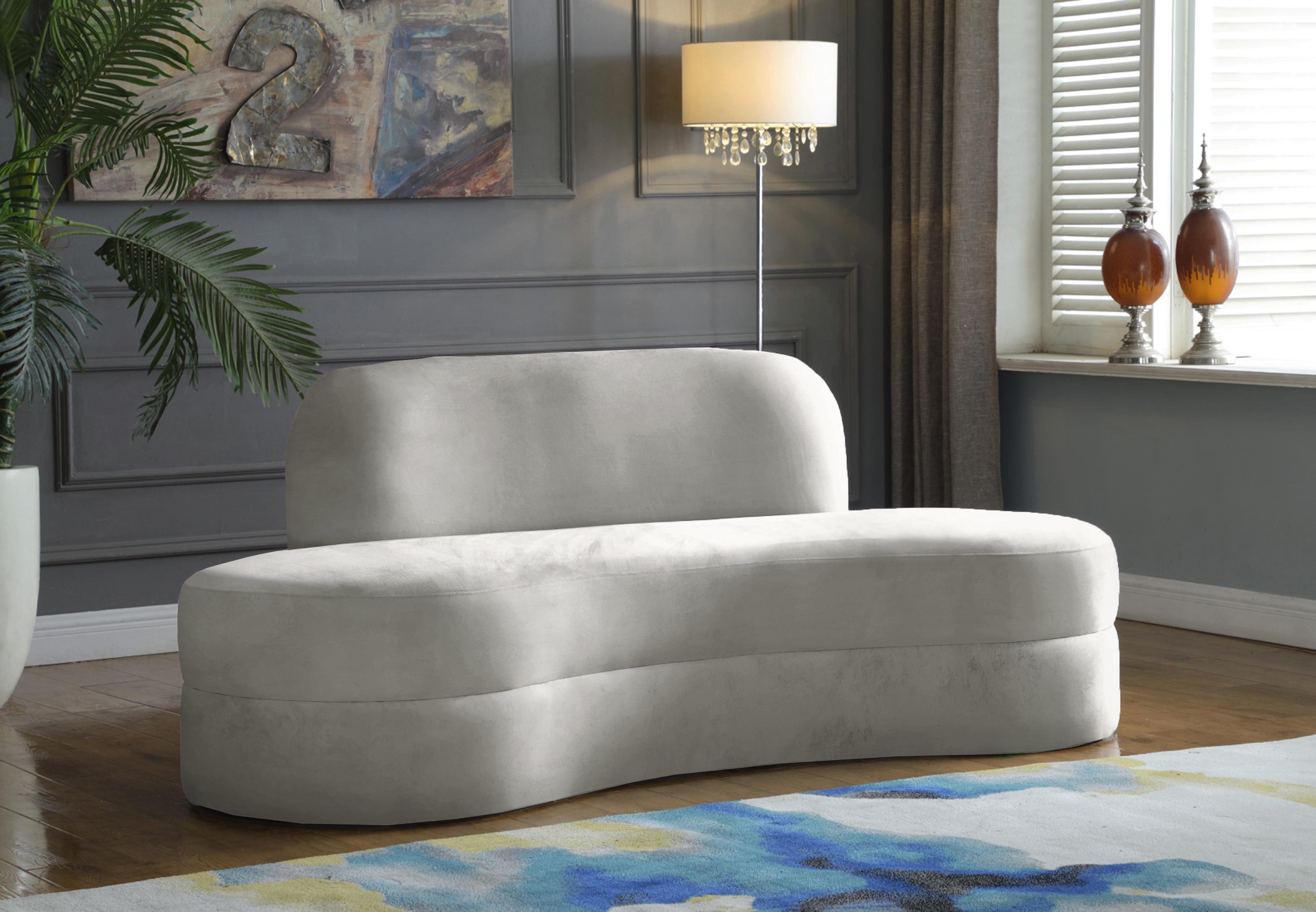Mitzy Cream Velvet Sofa - Luxury Home Furniture (MI)