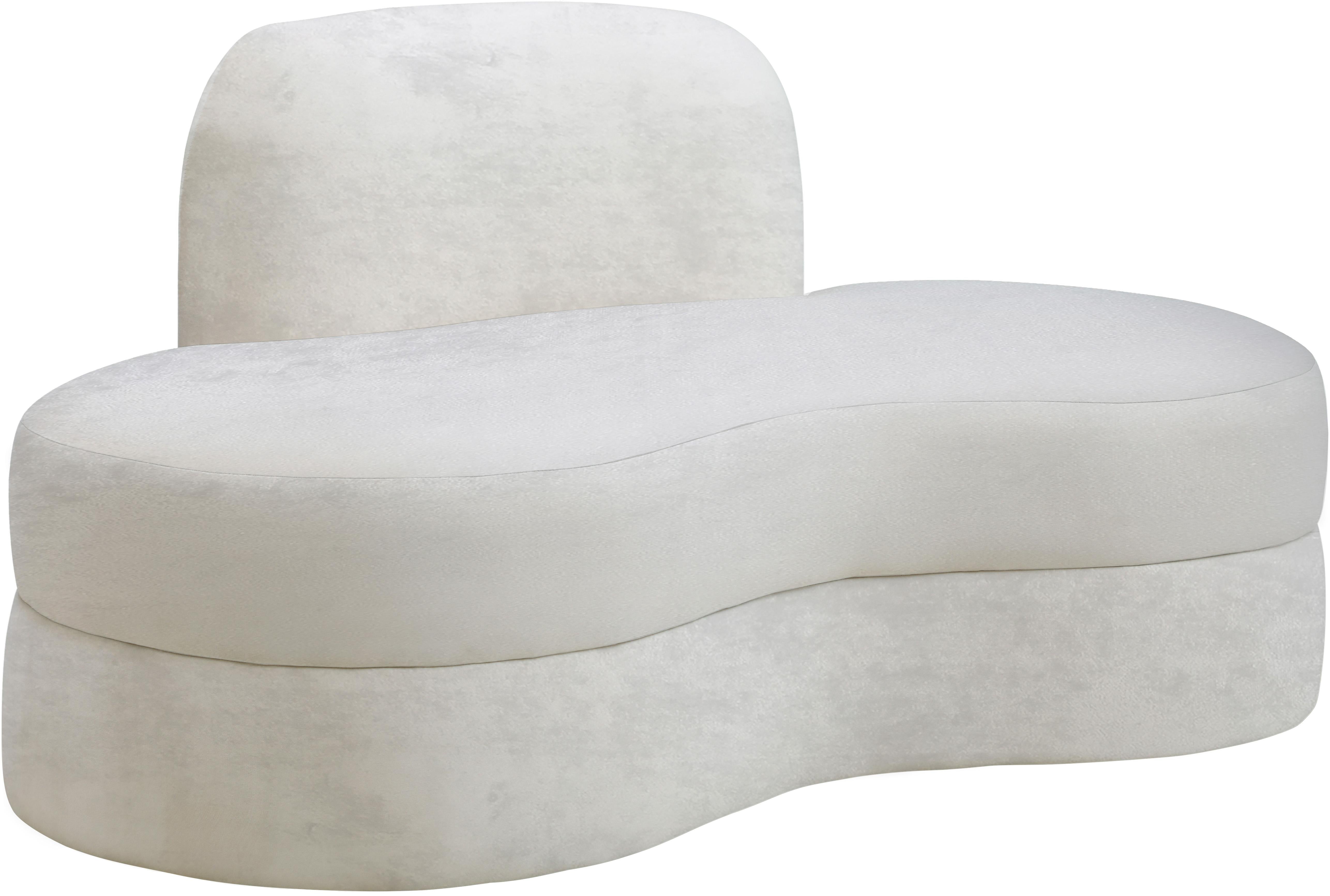 Mitzy Cream Velvet Loveseat - Luxury Home Furniture (MI)
