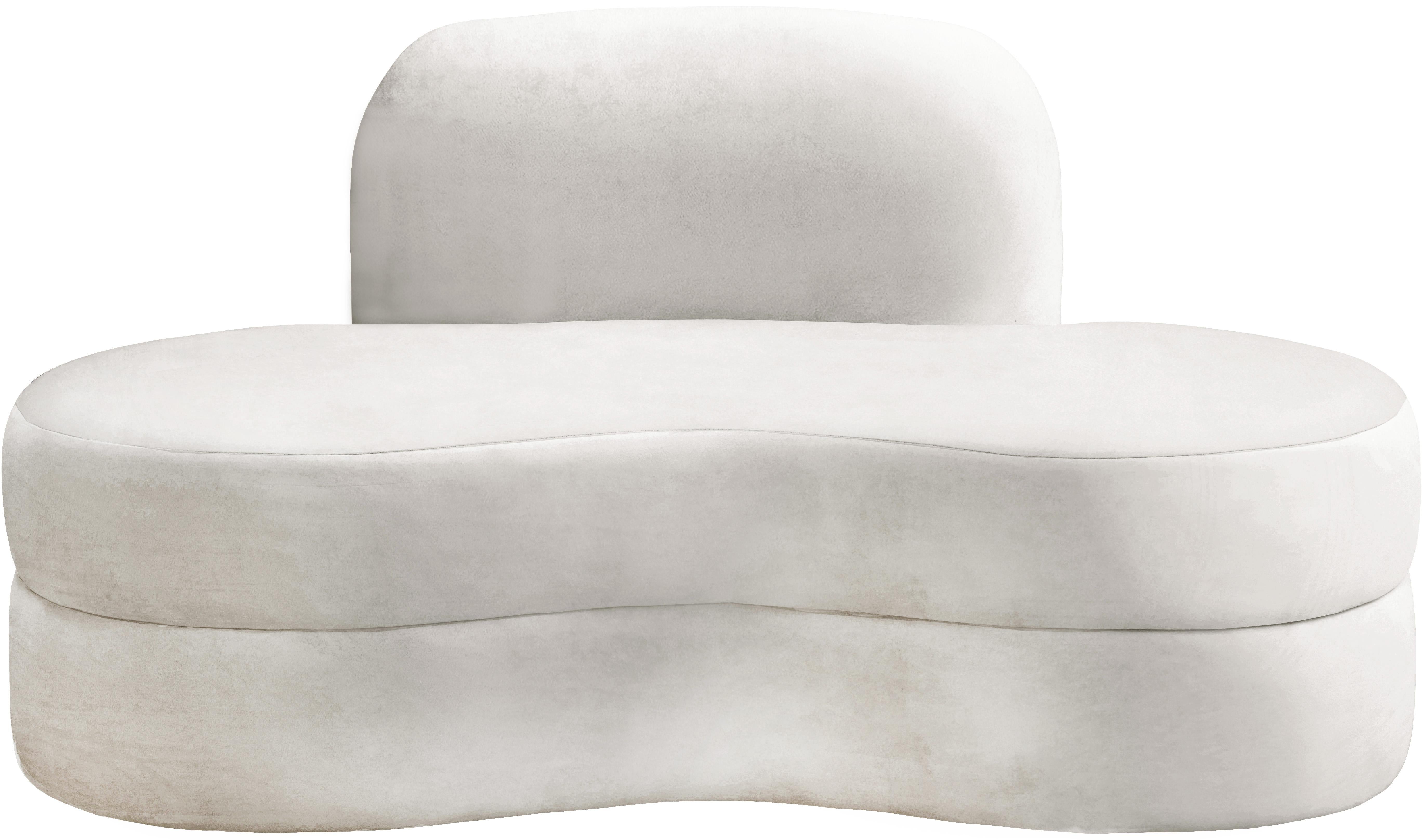 Mitzy Cream Velvet Loveseat - Luxury Home Furniture (MI)