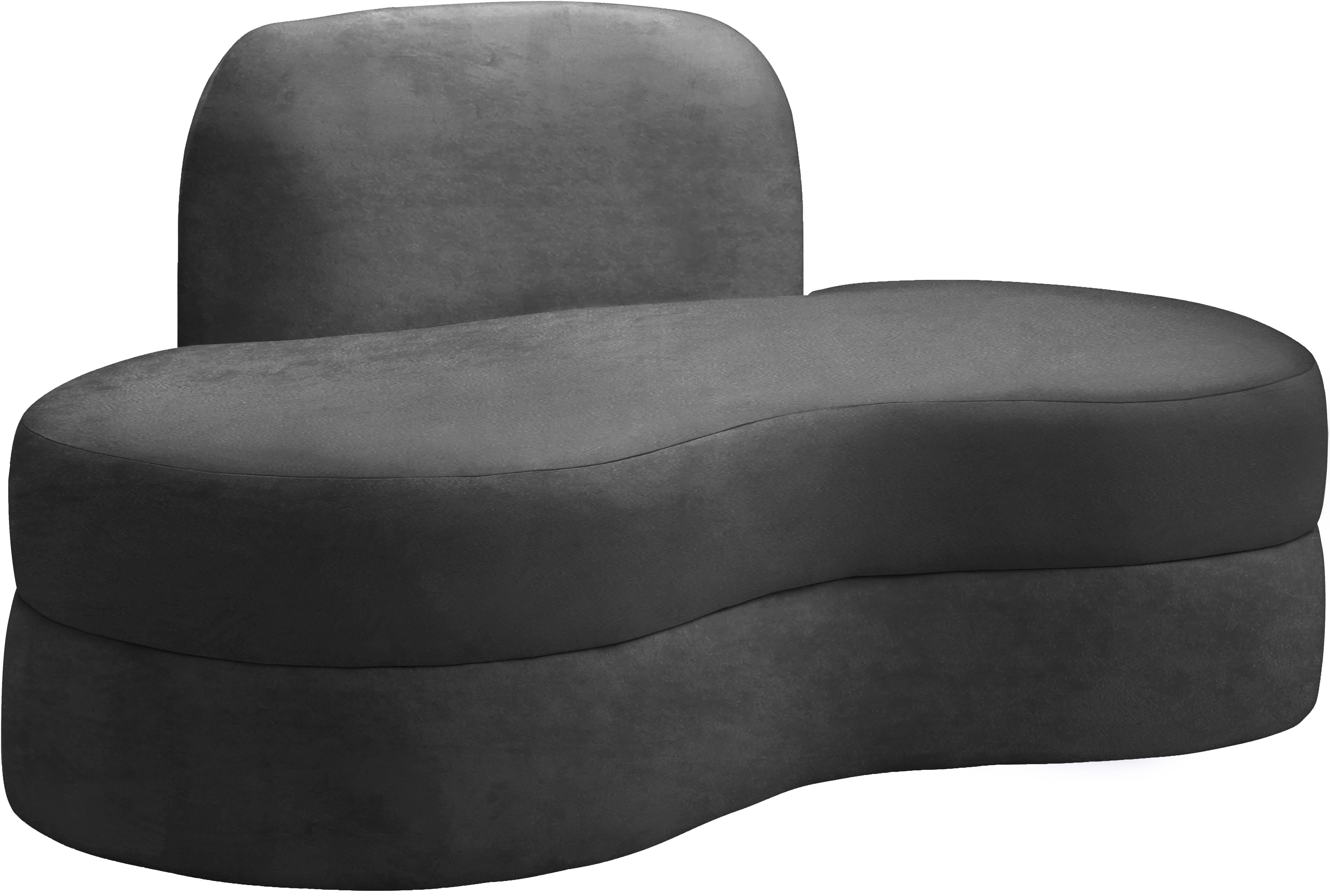 Mitzy Grey Velvet Loveseat - Luxury Home Furniture (MI)