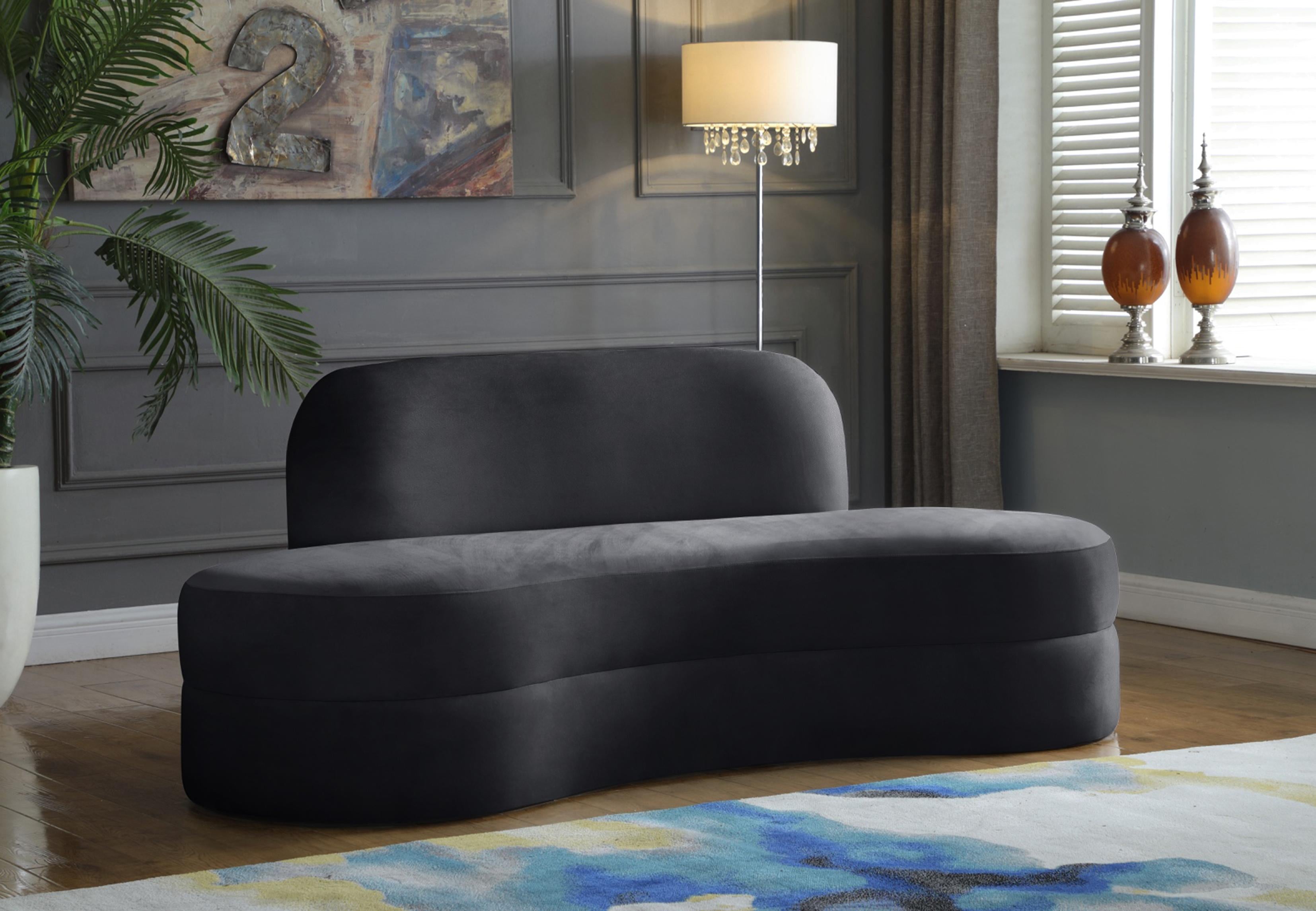 Mitzy Grey Velvet Sofa - Luxury Home Furniture (MI)