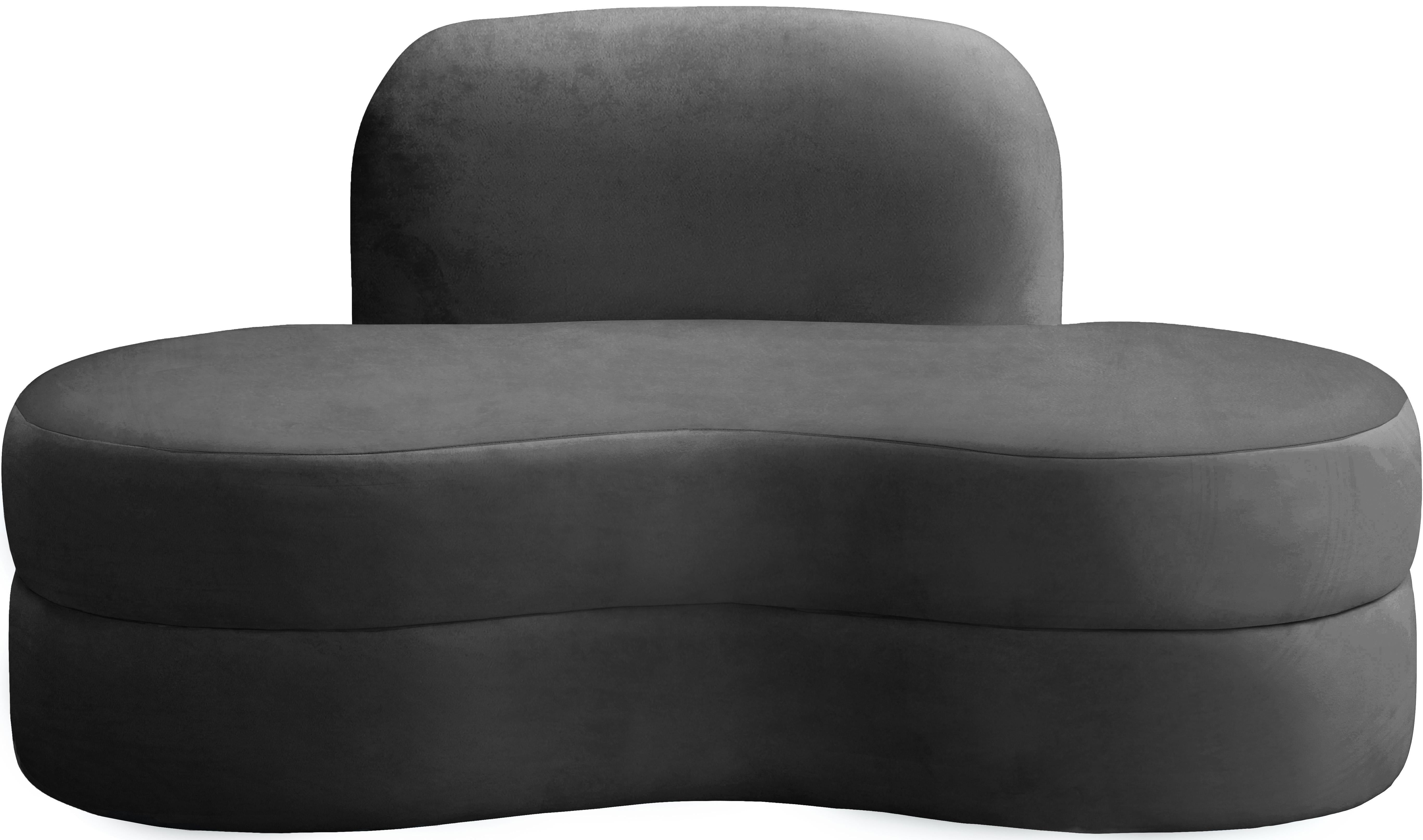 Mitzy Grey Velvet Loveseat - Luxury Home Furniture (MI)