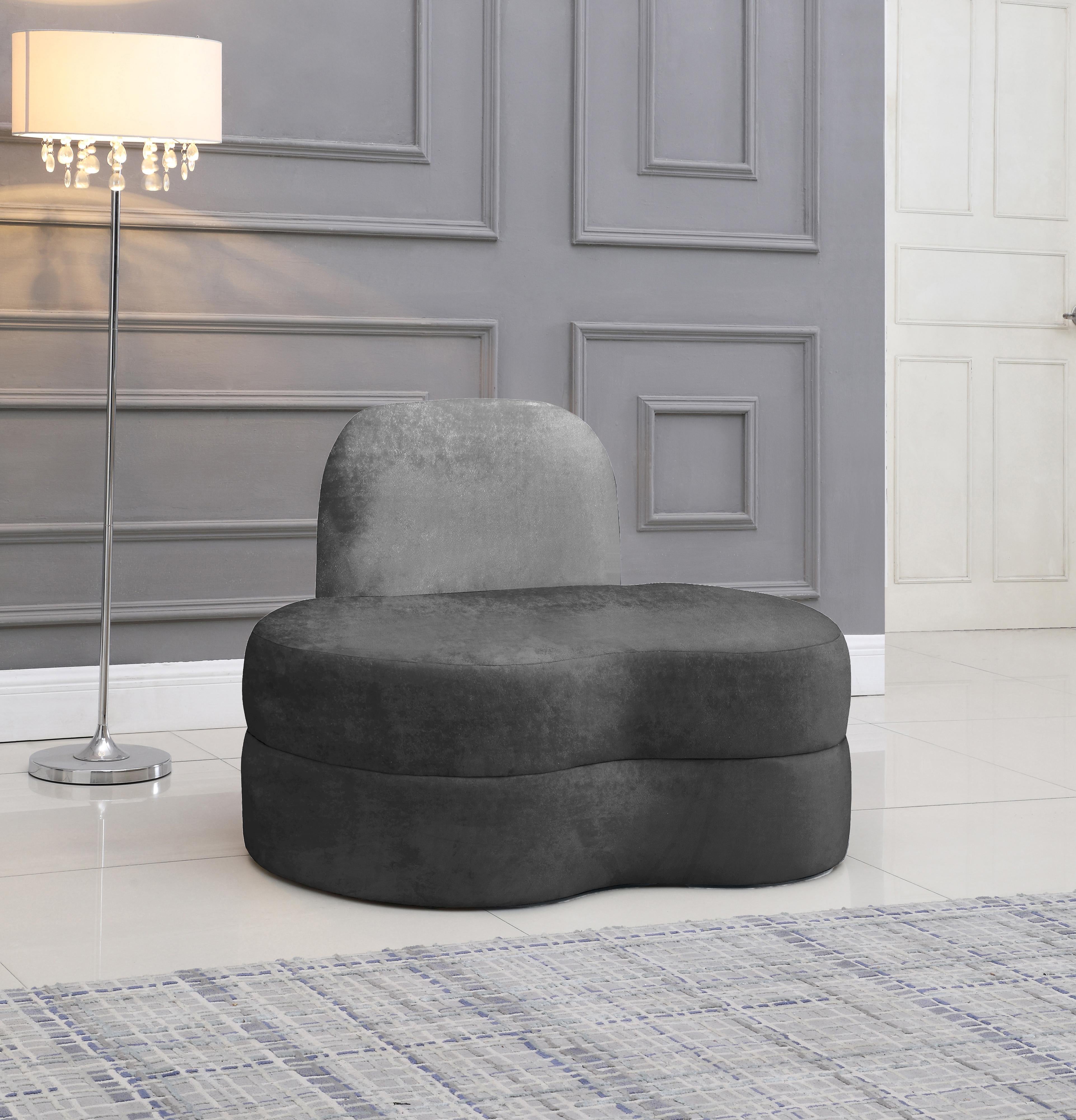 Mitzy Grey Velvet Chair - Luxury Home Furniture (MI)