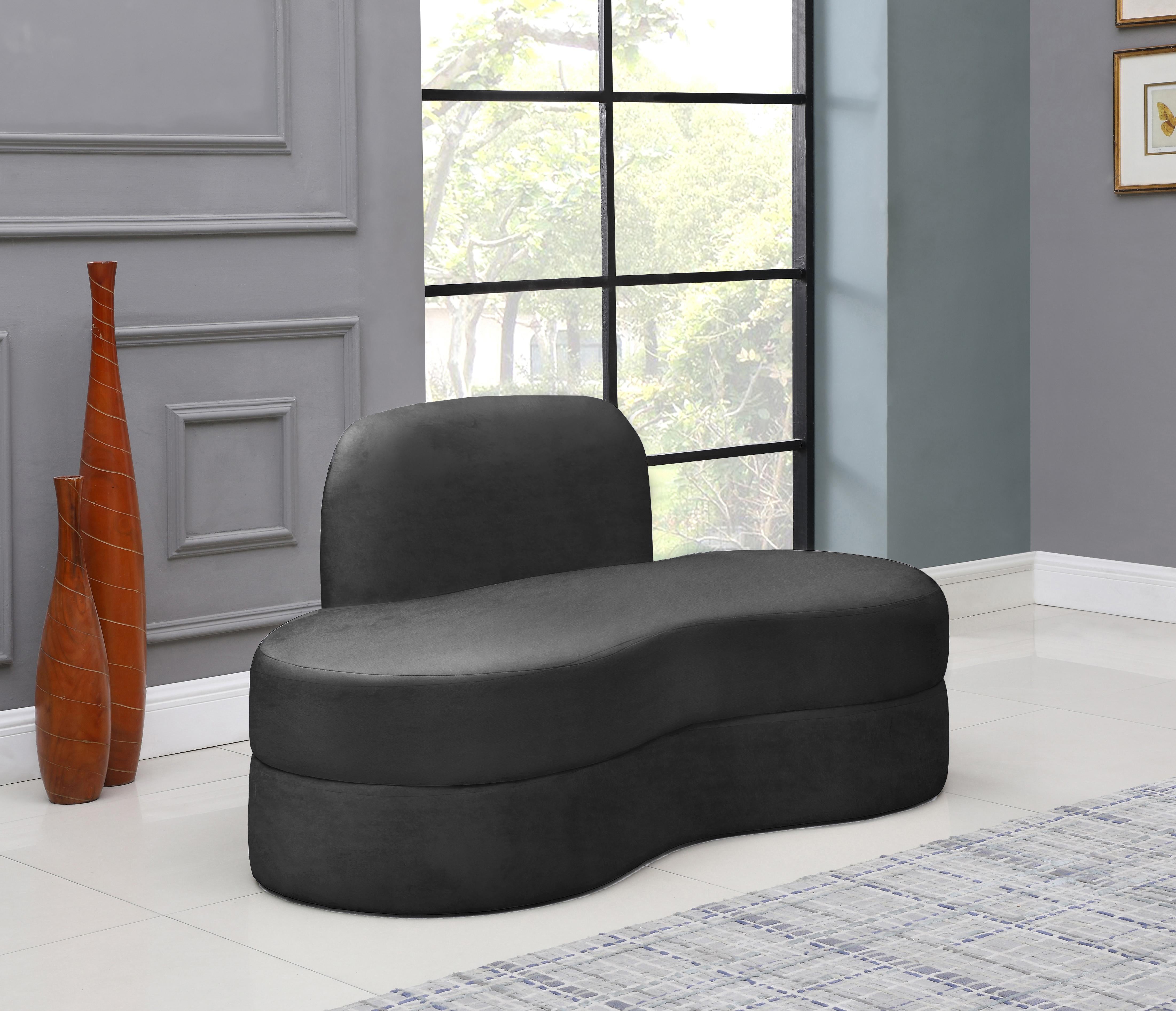 Mitzy Grey Velvet Loveseat - Luxury Home Furniture (MI)