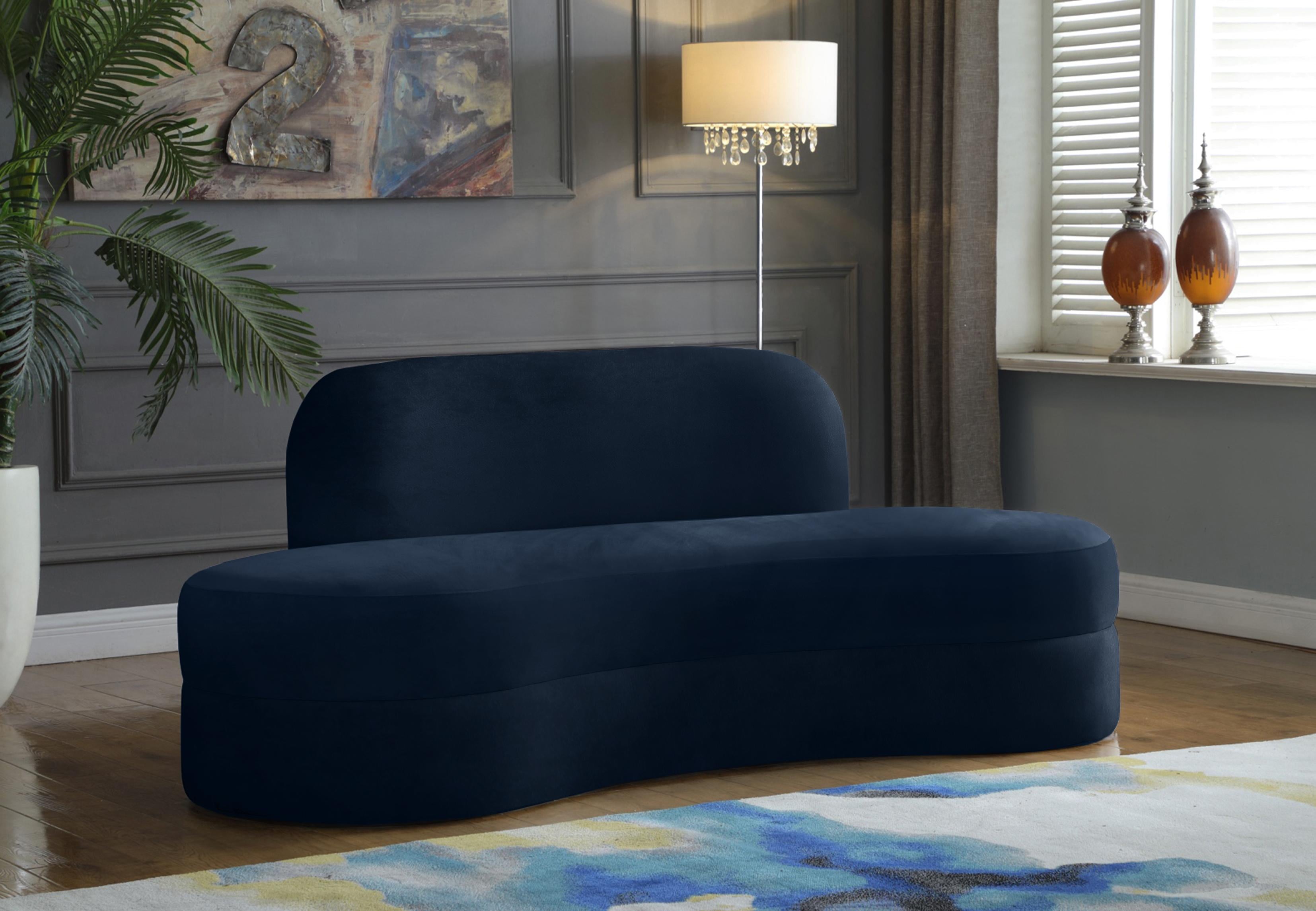 Mitzy Navy Velvet Sofa - Luxury Home Furniture (MI)