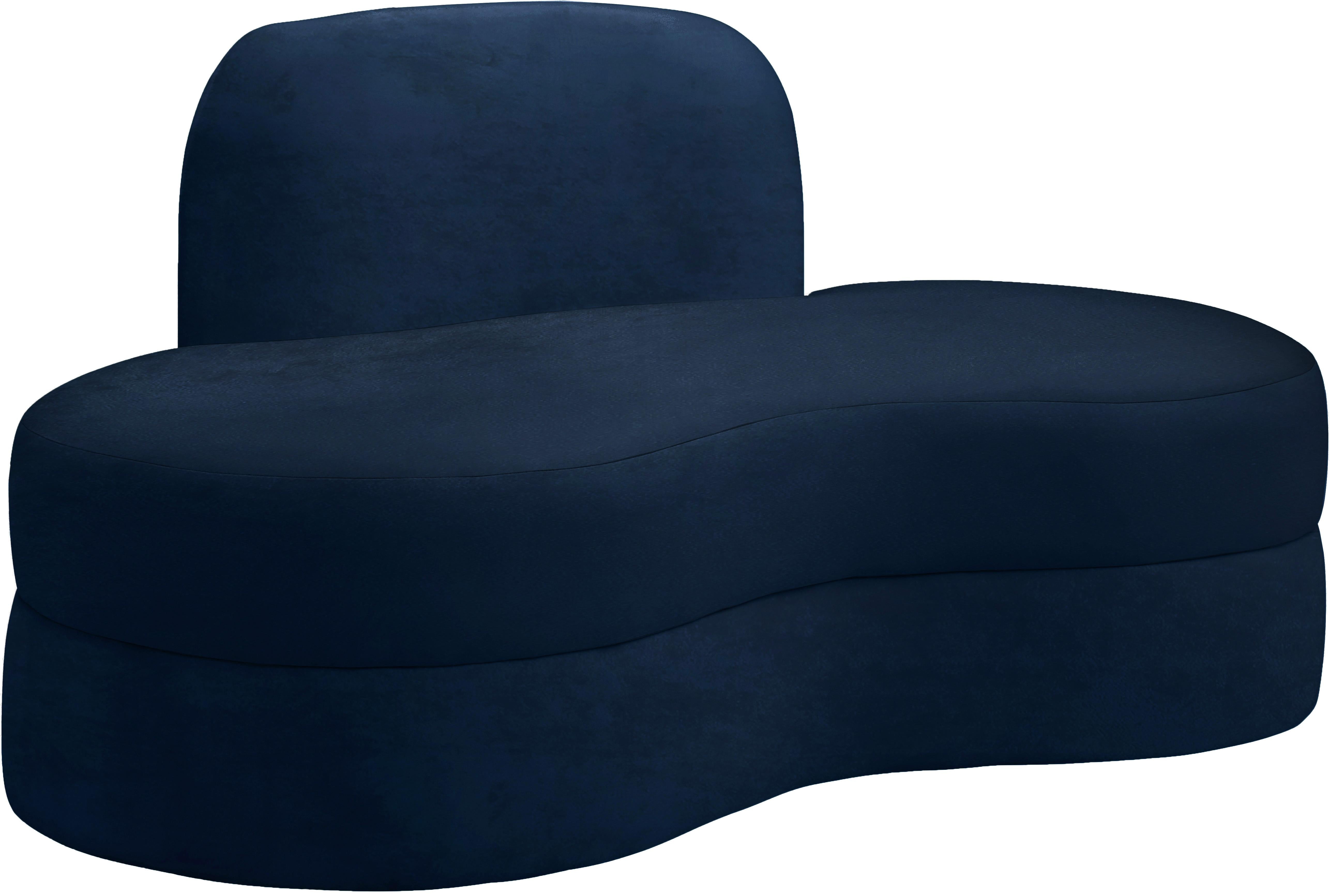 Mitzy Navy Velvet Loveseat - Luxury Home Furniture (MI)