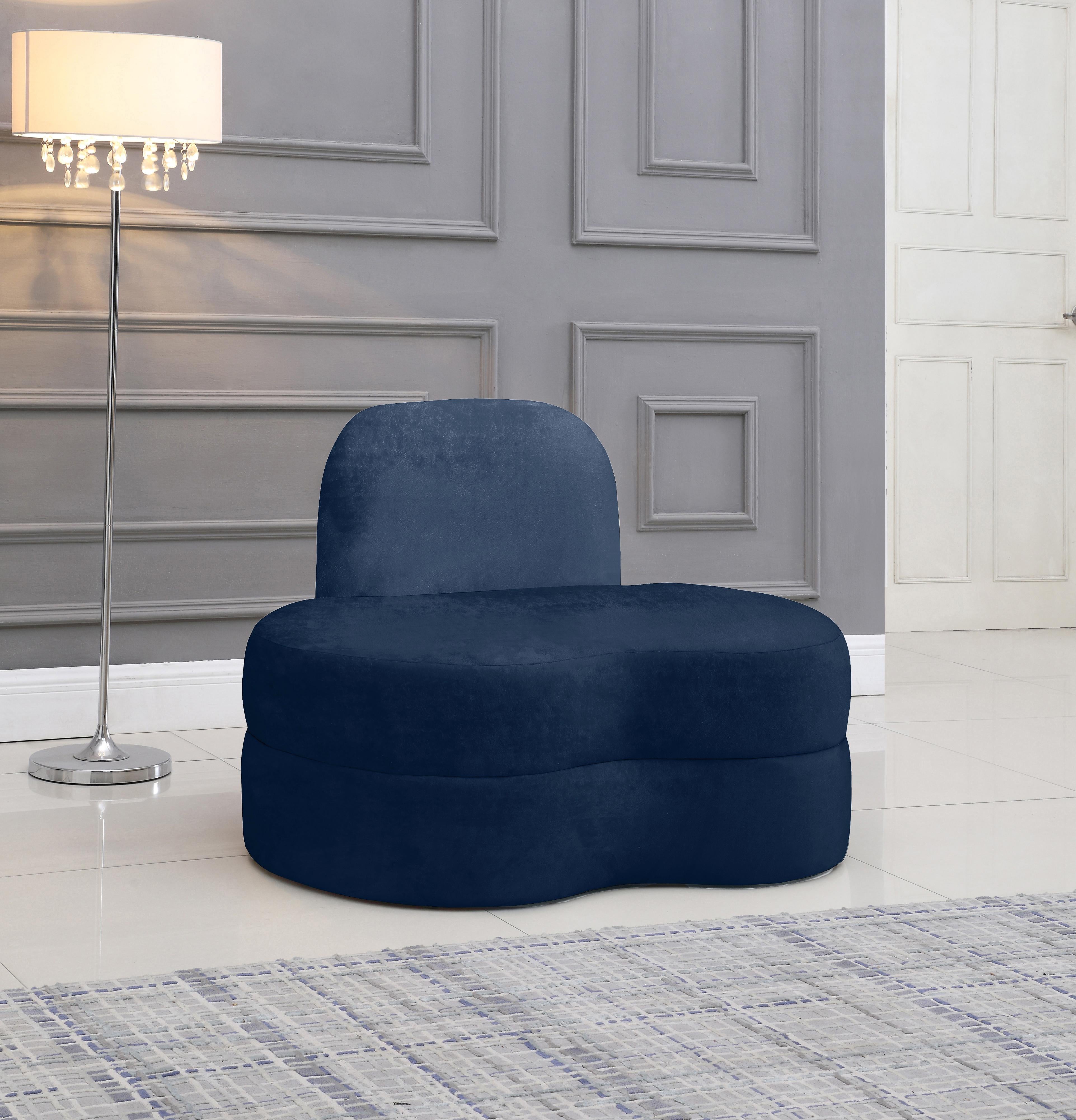 Mitzy Navy Velvet Chair - Luxury Home Furniture (MI)
