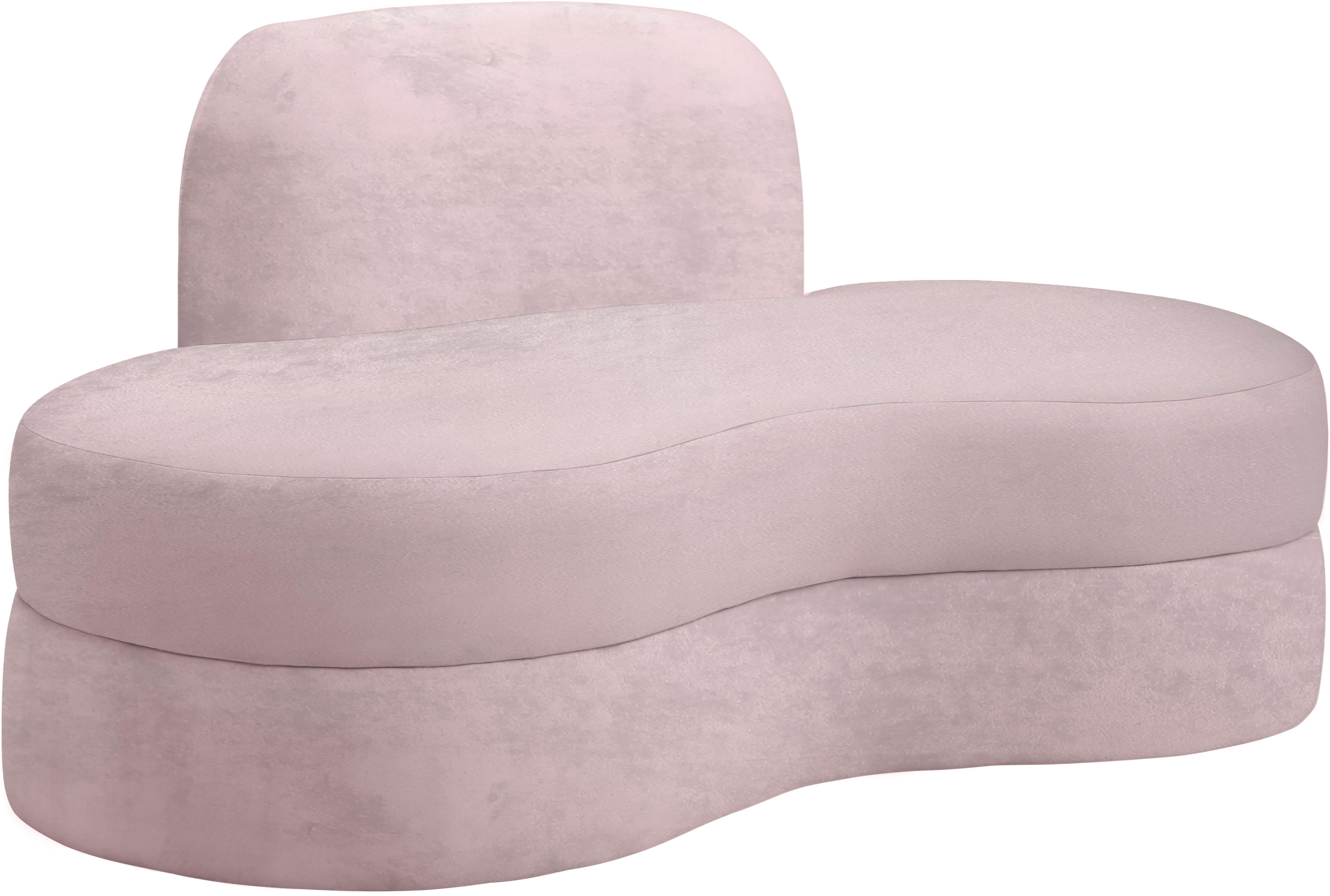 Mitzy Pink Velvet Loveseat - Luxury Home Furniture (MI)