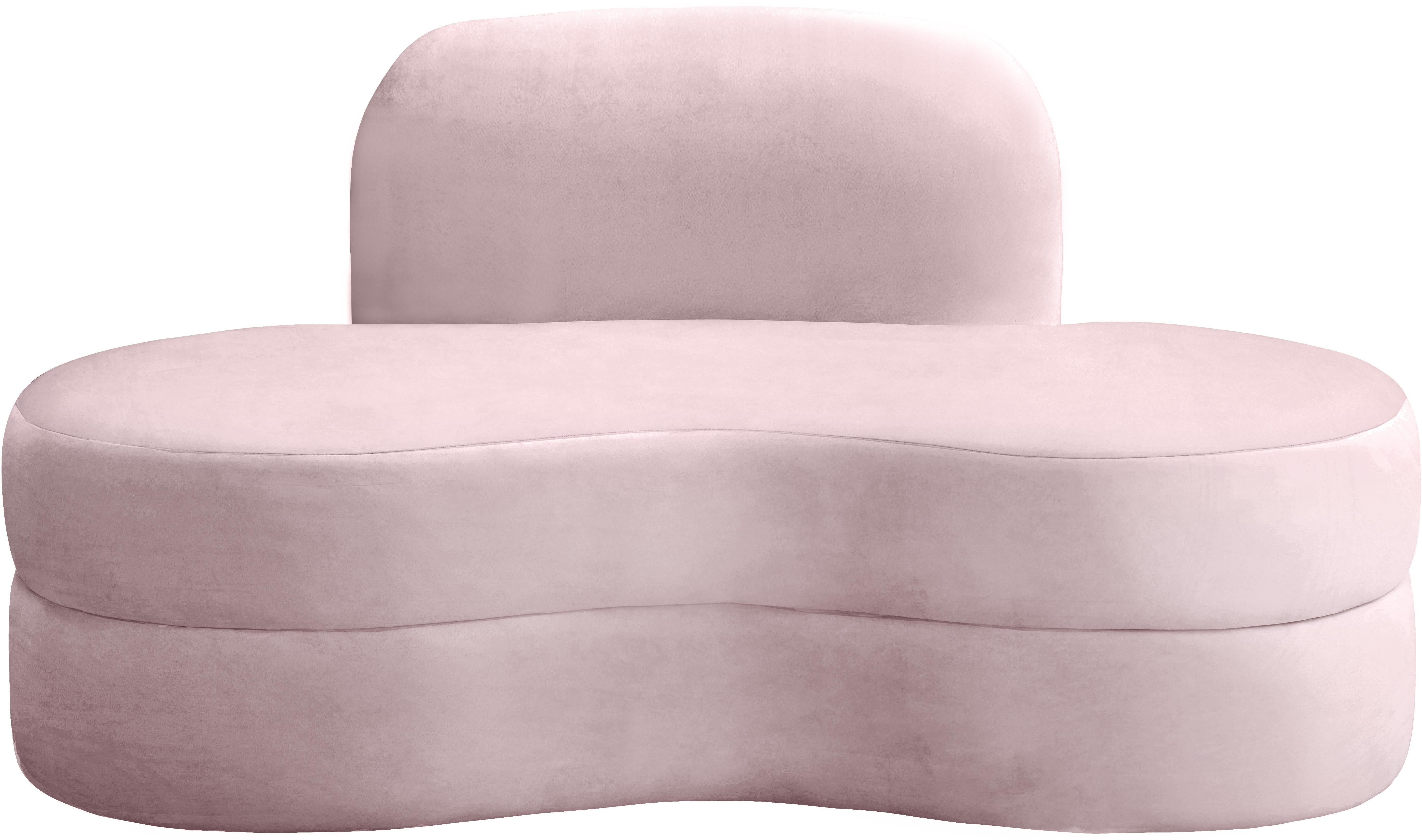 Mitzy Pink Velvet Loveseat - Luxury Home Furniture (MI)