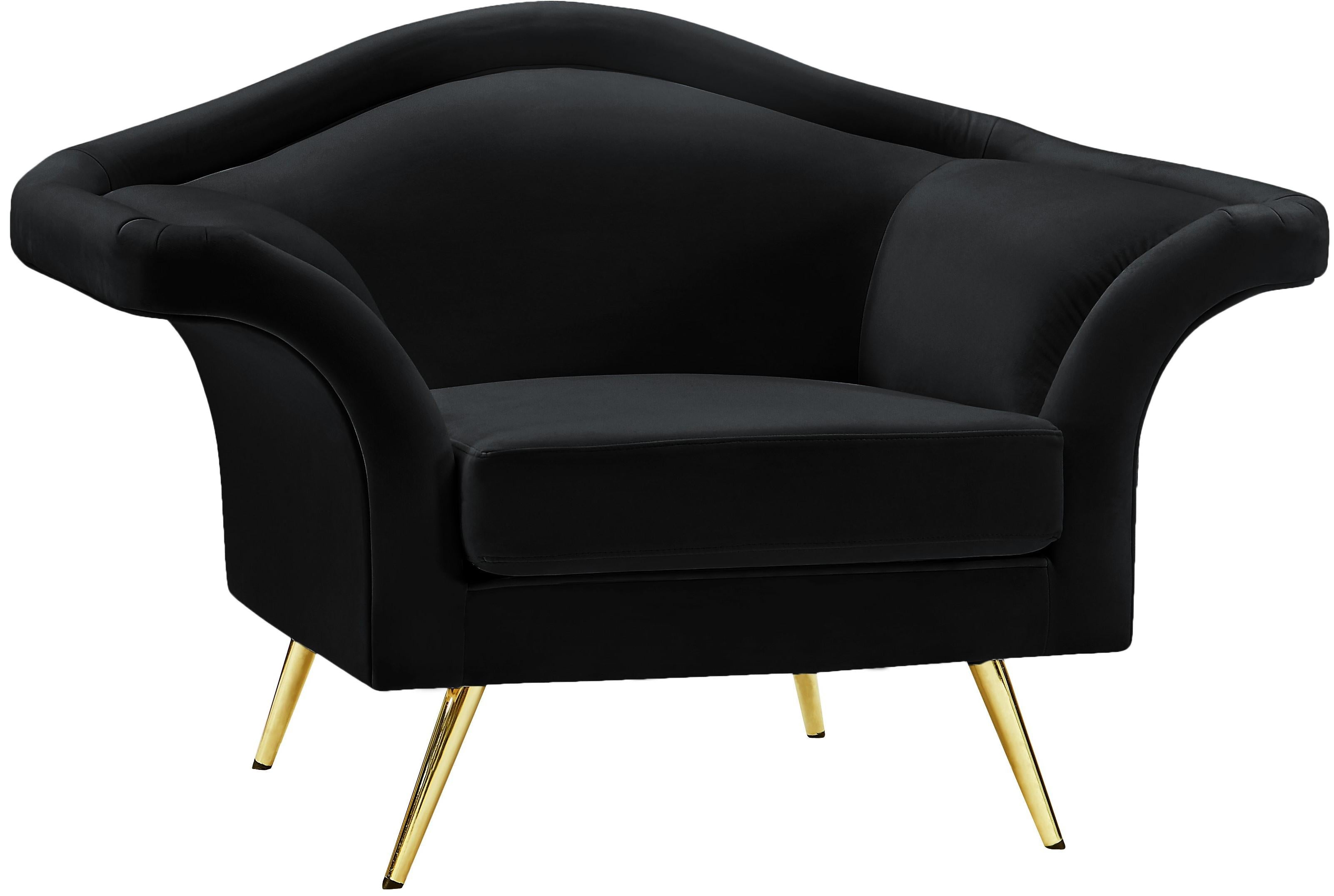 Lips Black Velvet Chair - Luxury Home Furniture (MI)