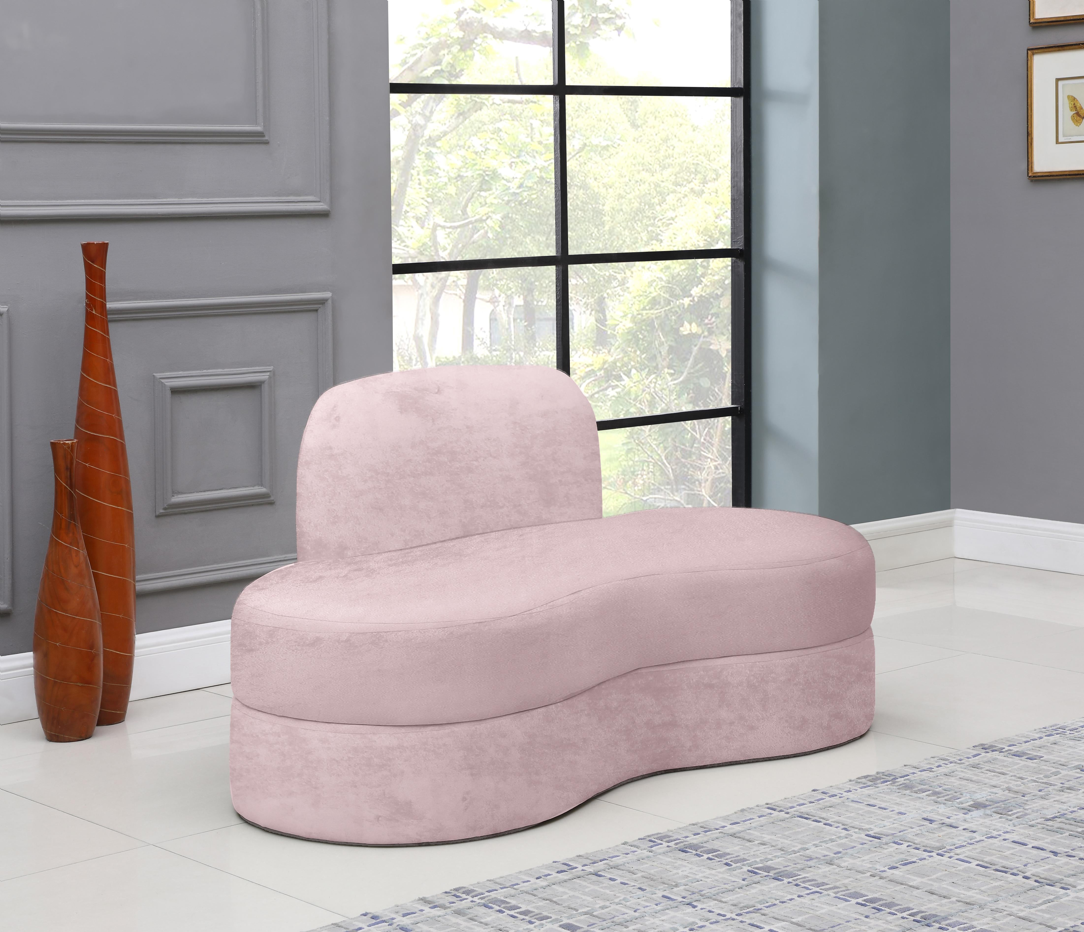 Mitzy Pink Velvet Loveseat - Luxury Home Furniture (MI)