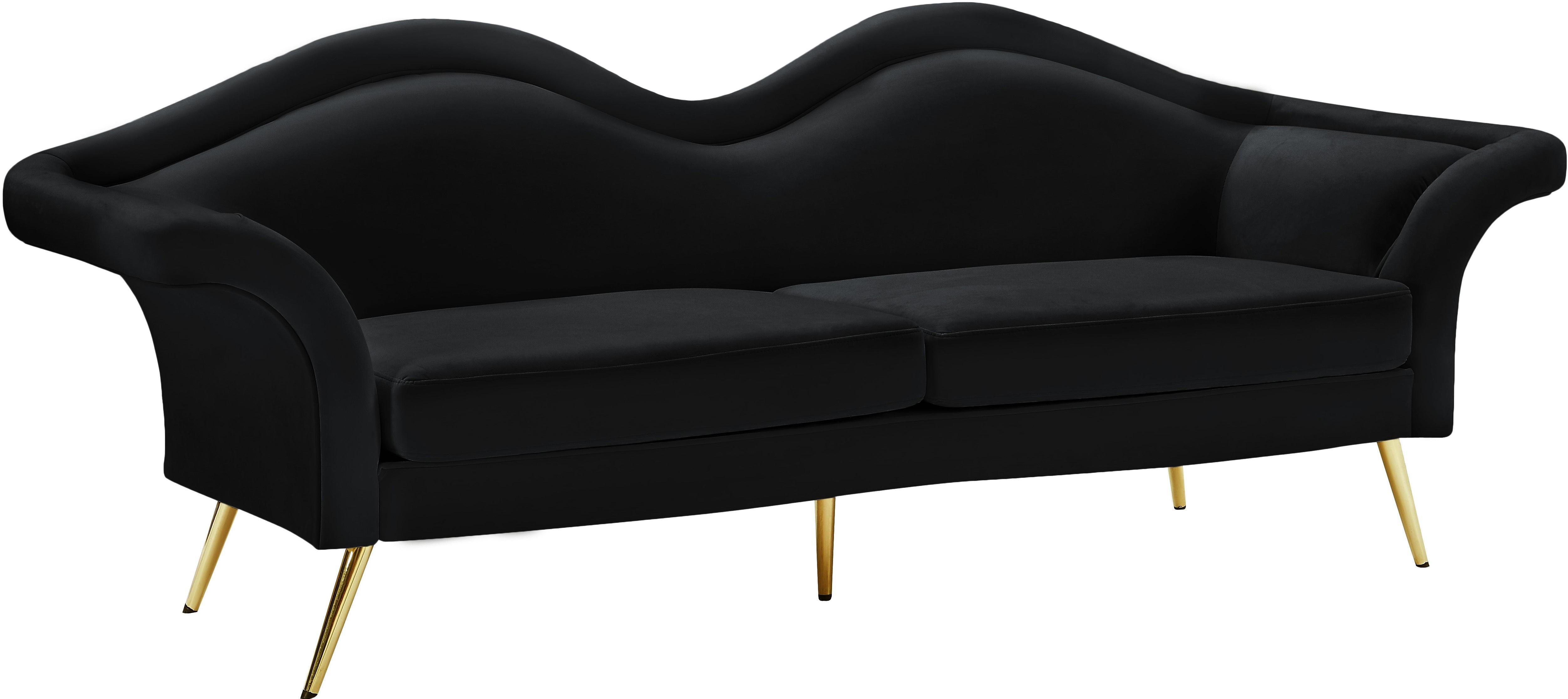 Lips Black Velvet Sofa - Luxury Home Furniture (MI)
