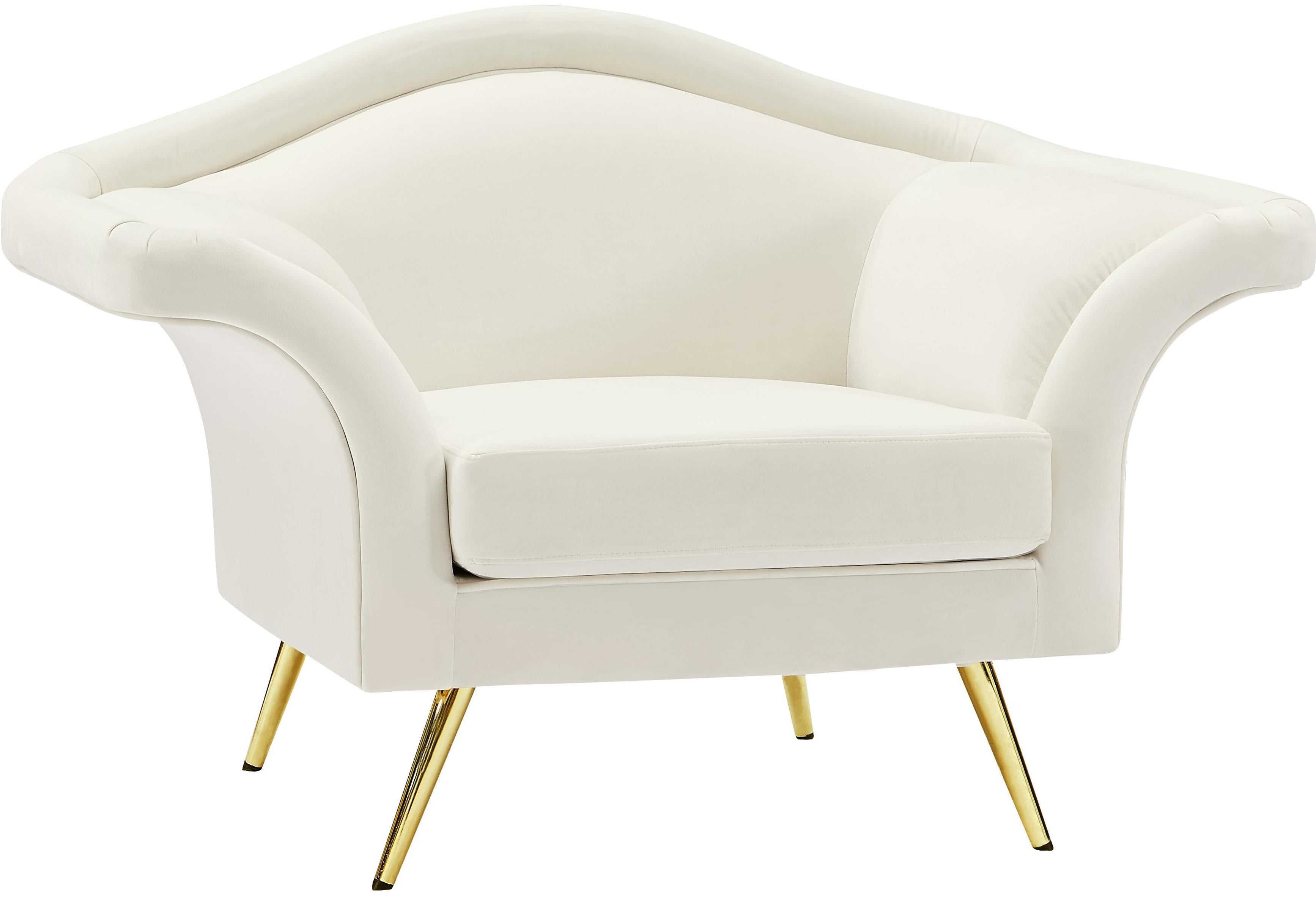 Lips Cream Velvet Chair - Luxury Home Furniture (MI)