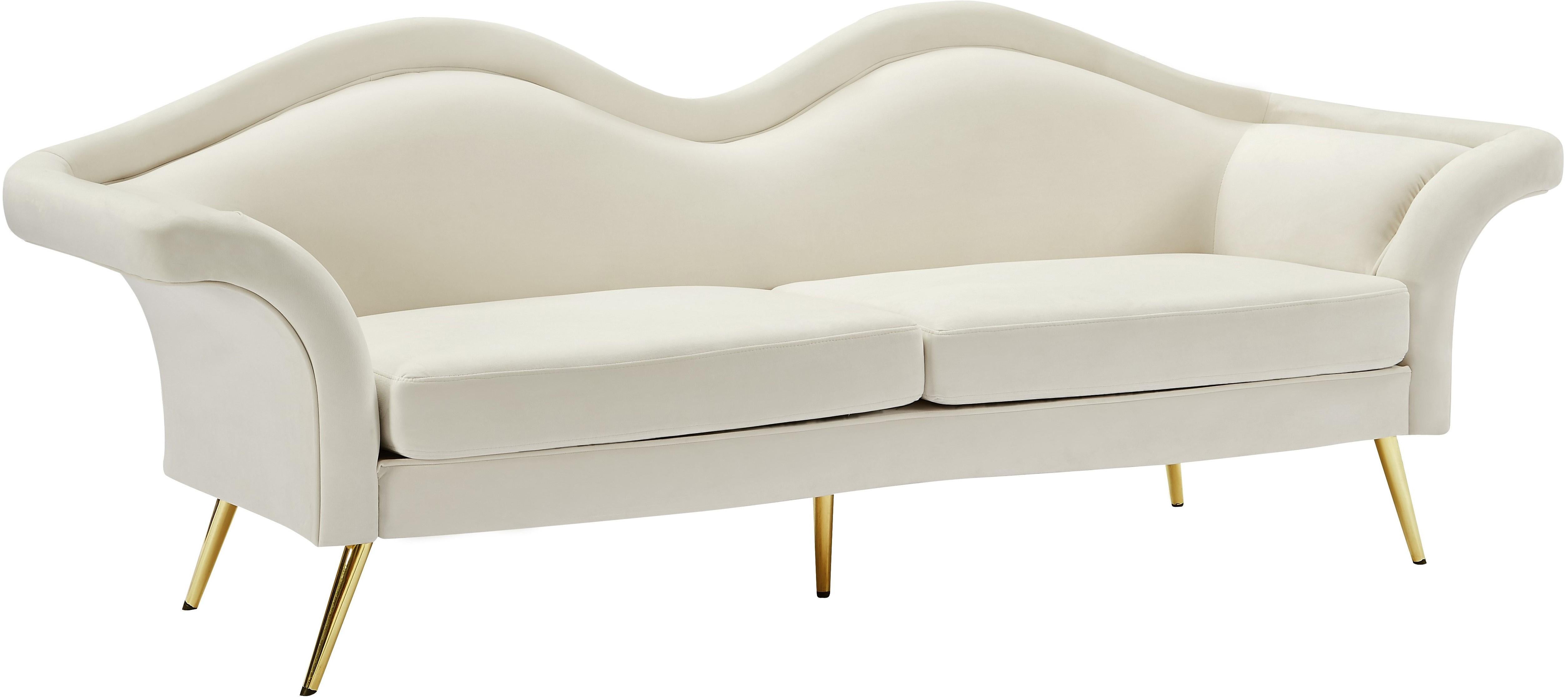 Lips Cream Velvet Sofa - Luxury Home Furniture (MI)