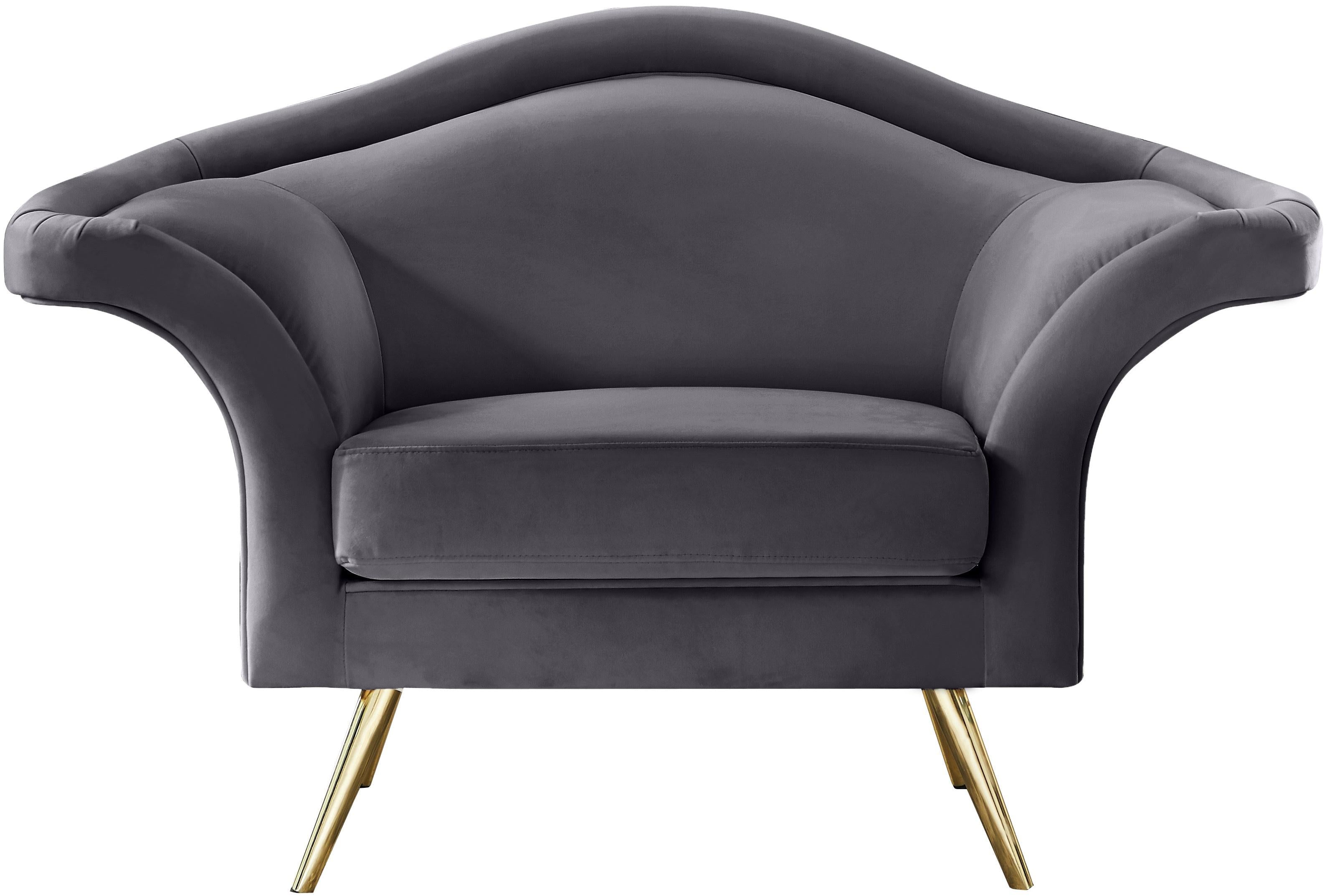 Lips Grey Velvet Chair - Luxury Home Furniture (MI)
