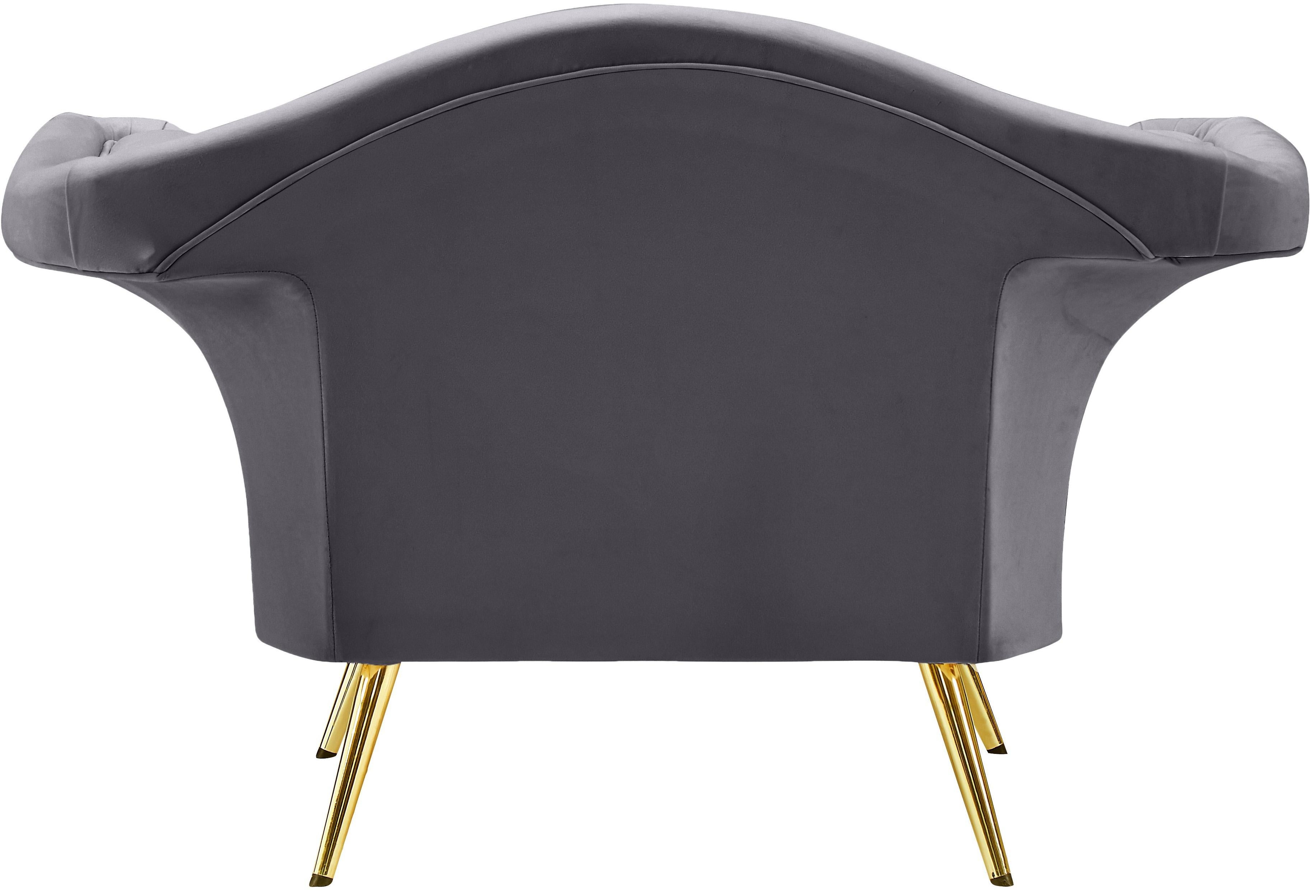 Lips Grey Velvet Chair - Luxury Home Furniture (MI)