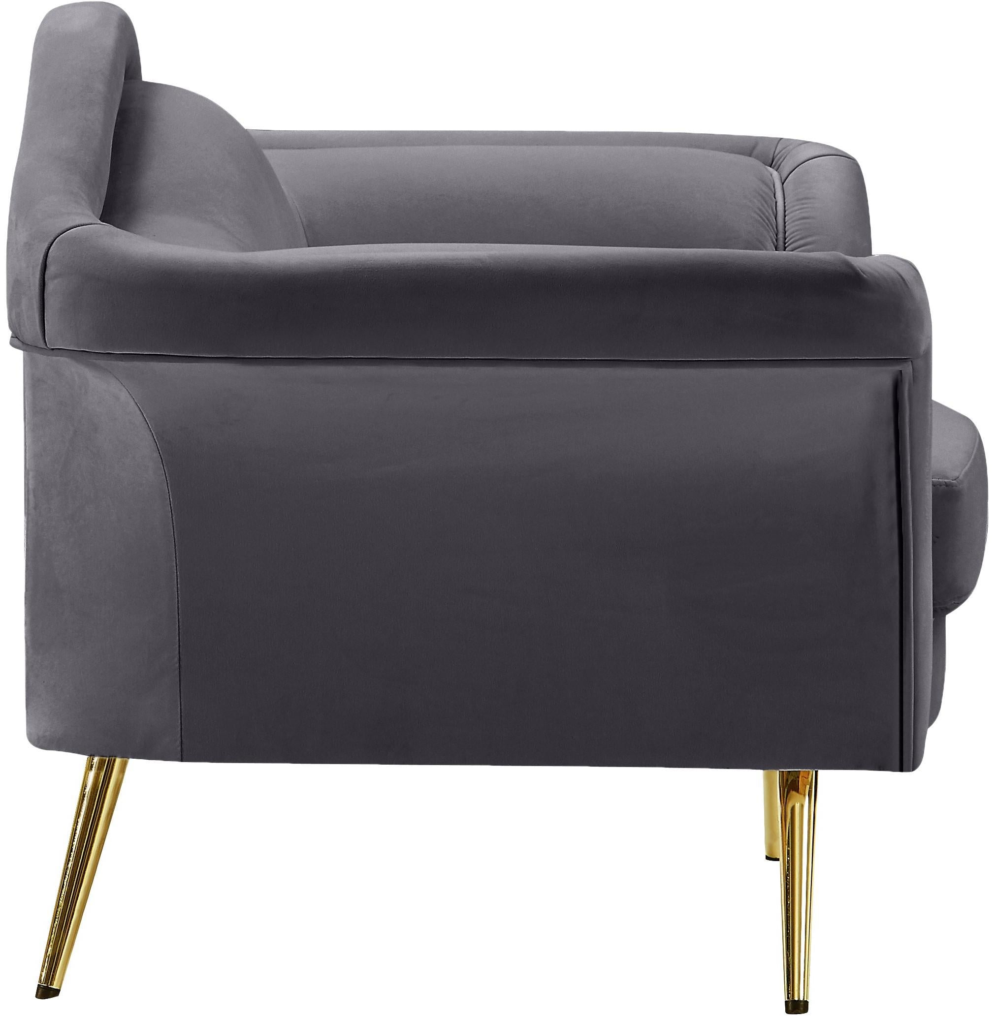 Lips Grey Velvet Chair - Luxury Home Furniture (MI)
