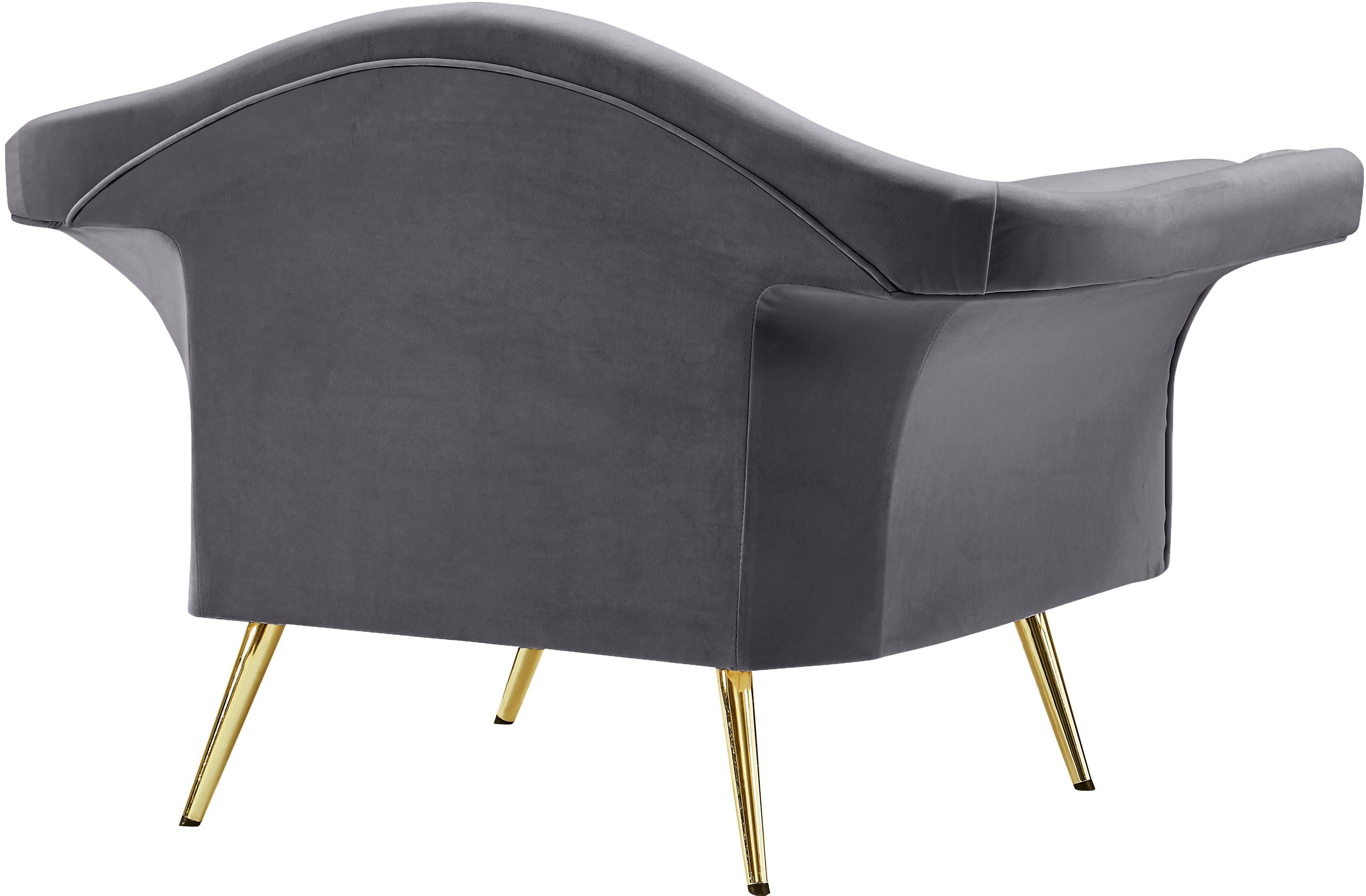Lips Grey Velvet Chair - Luxury Home Furniture (MI)