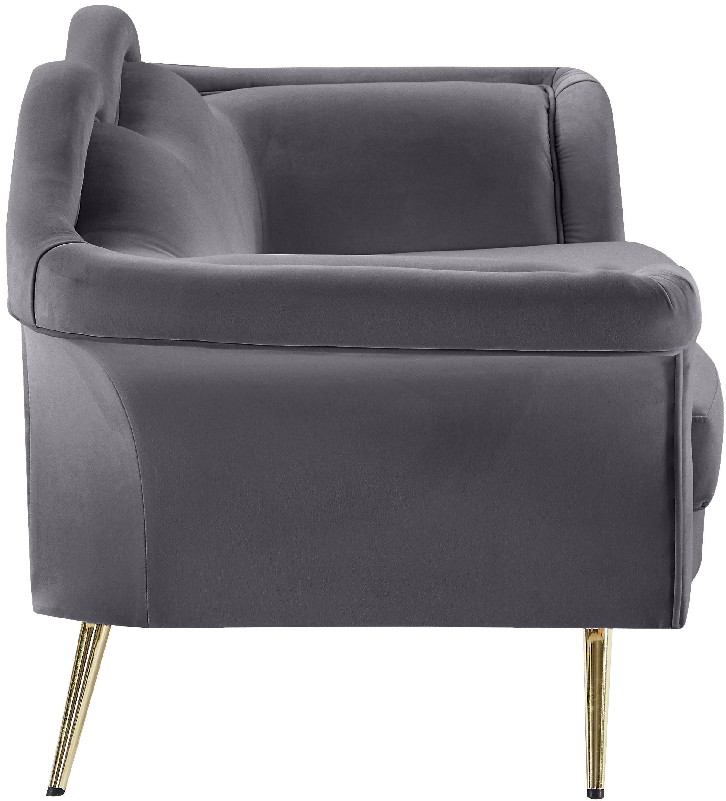 Lips Grey Velvet Loveseat - Luxury Home Furniture (MI)