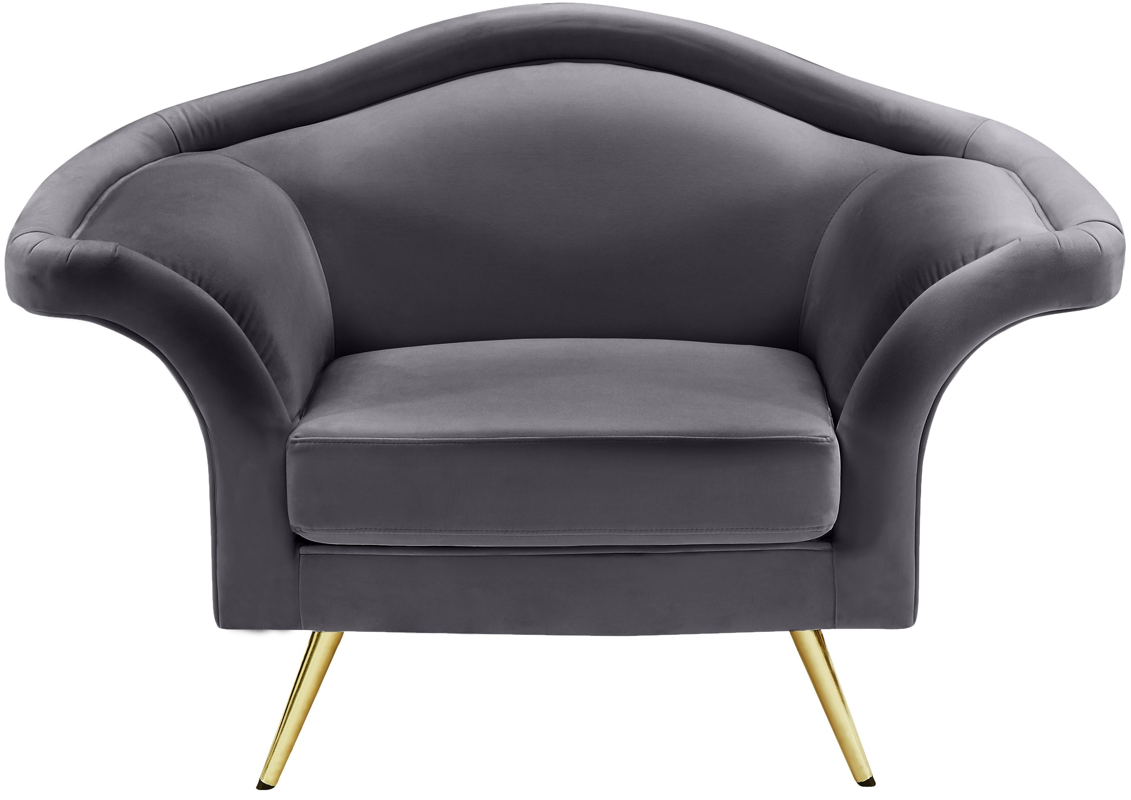 Lips Grey Velvet Chair - Luxury Home Furniture (MI)