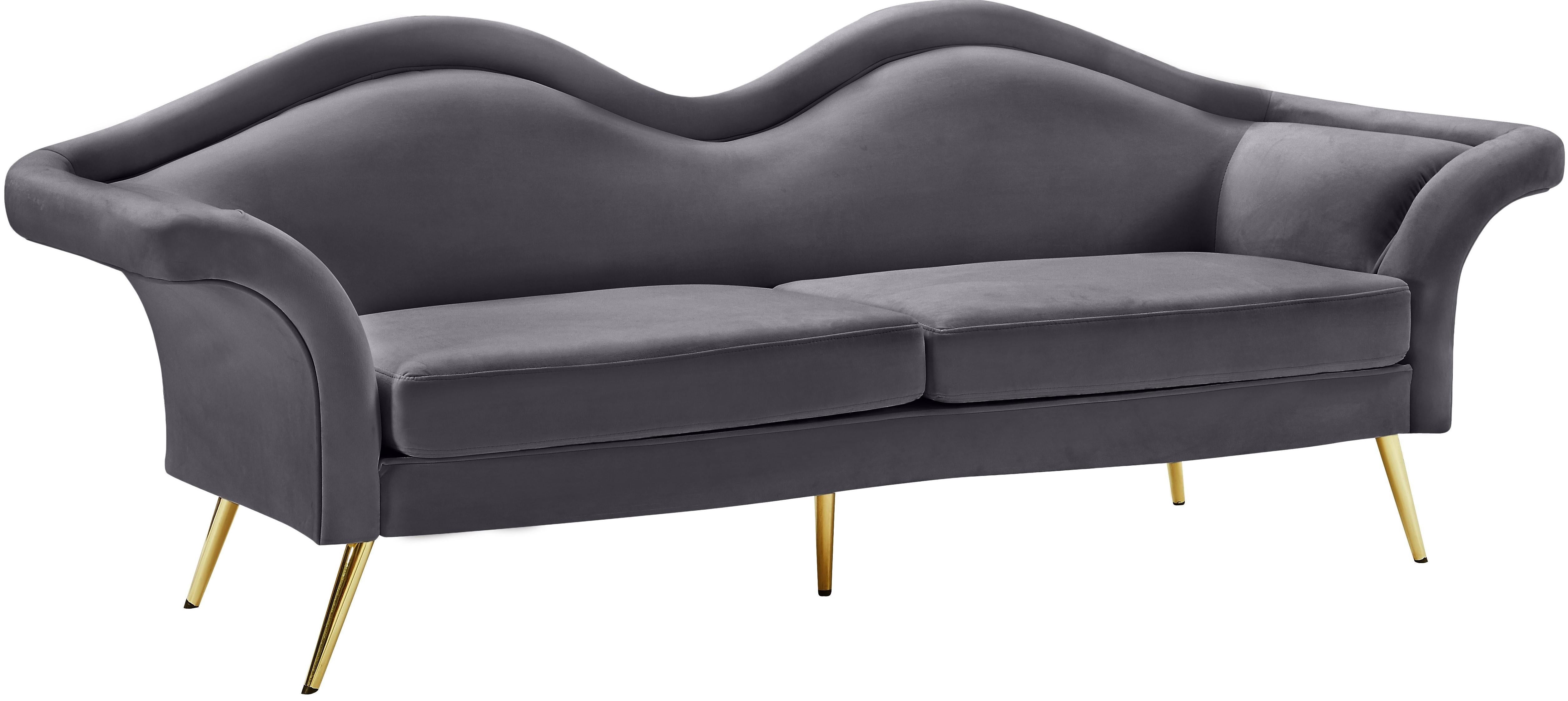 Lips Grey Velvet Sofa - Luxury Home Furniture (MI)