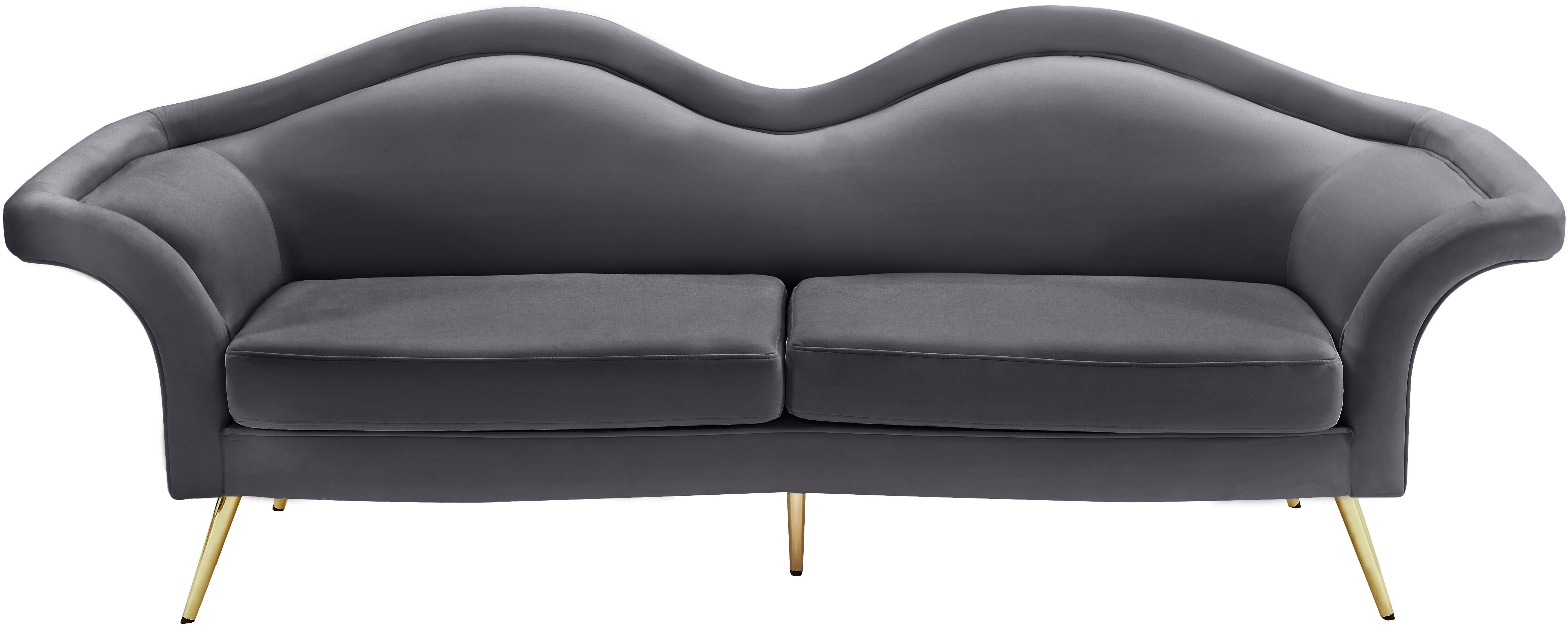 Lips Grey Velvet Sofa - Luxury Home Furniture (MI)