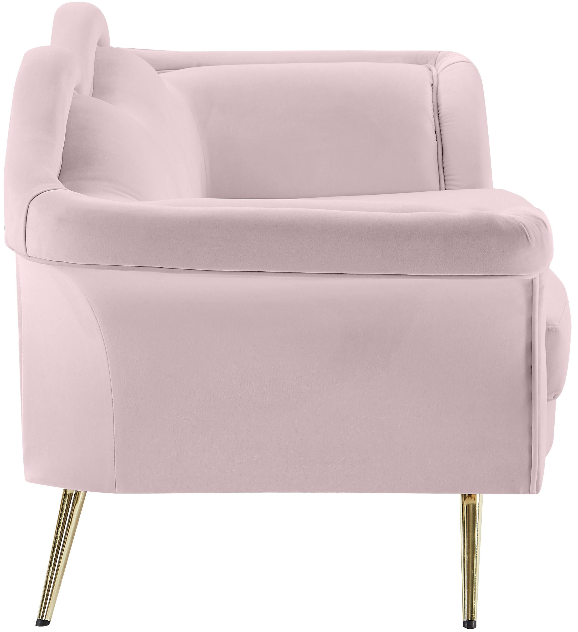 Lips Pink Velvet Loveseat - Luxury Home Furniture (MI)