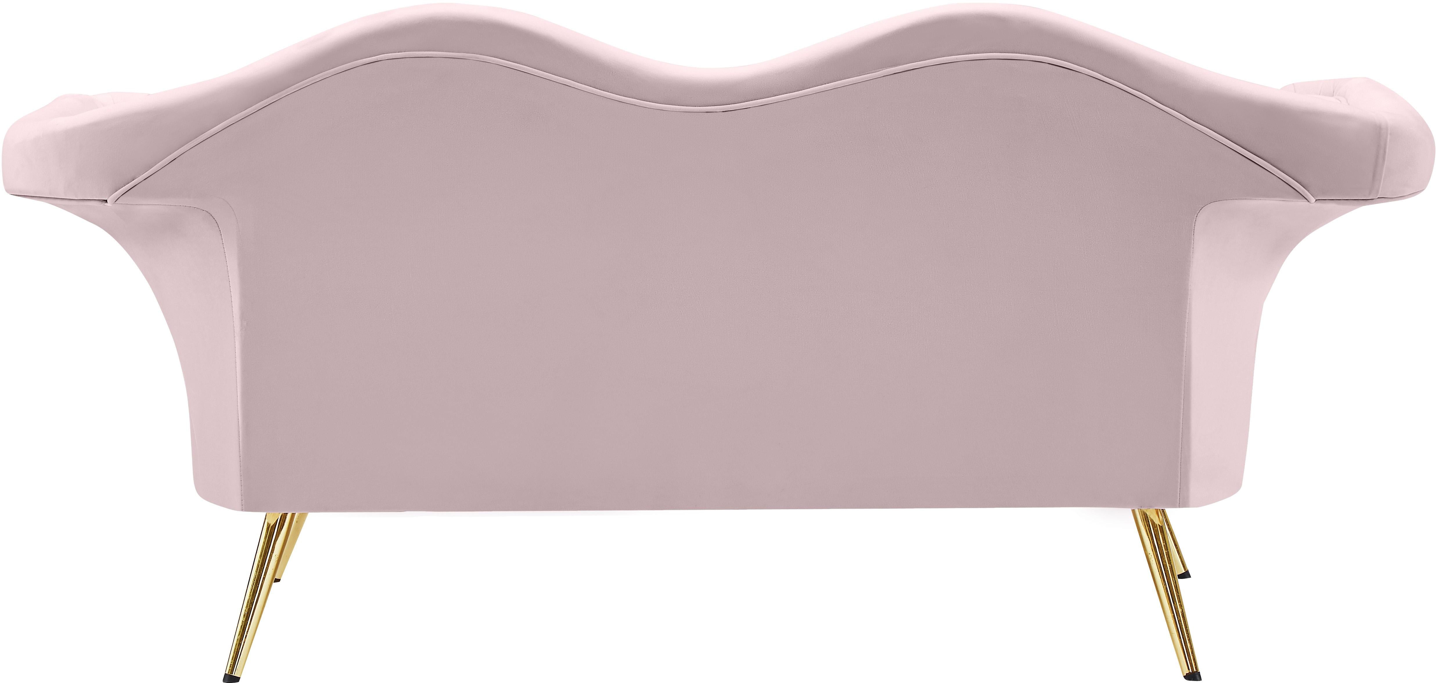 Lips Pink Velvet Loveseat - Luxury Home Furniture (MI)