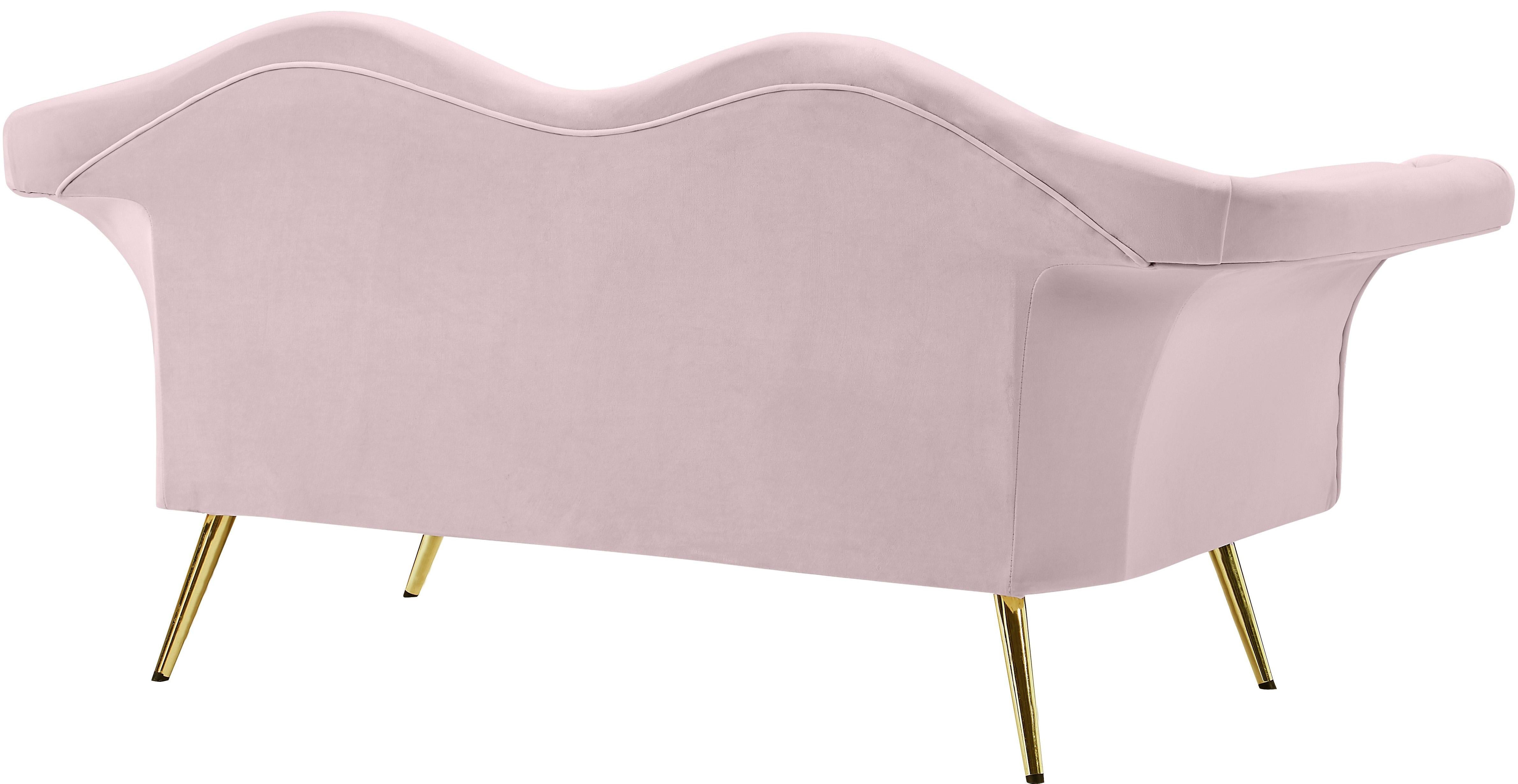 Lips Pink Velvet Loveseat - Luxury Home Furniture (MI)