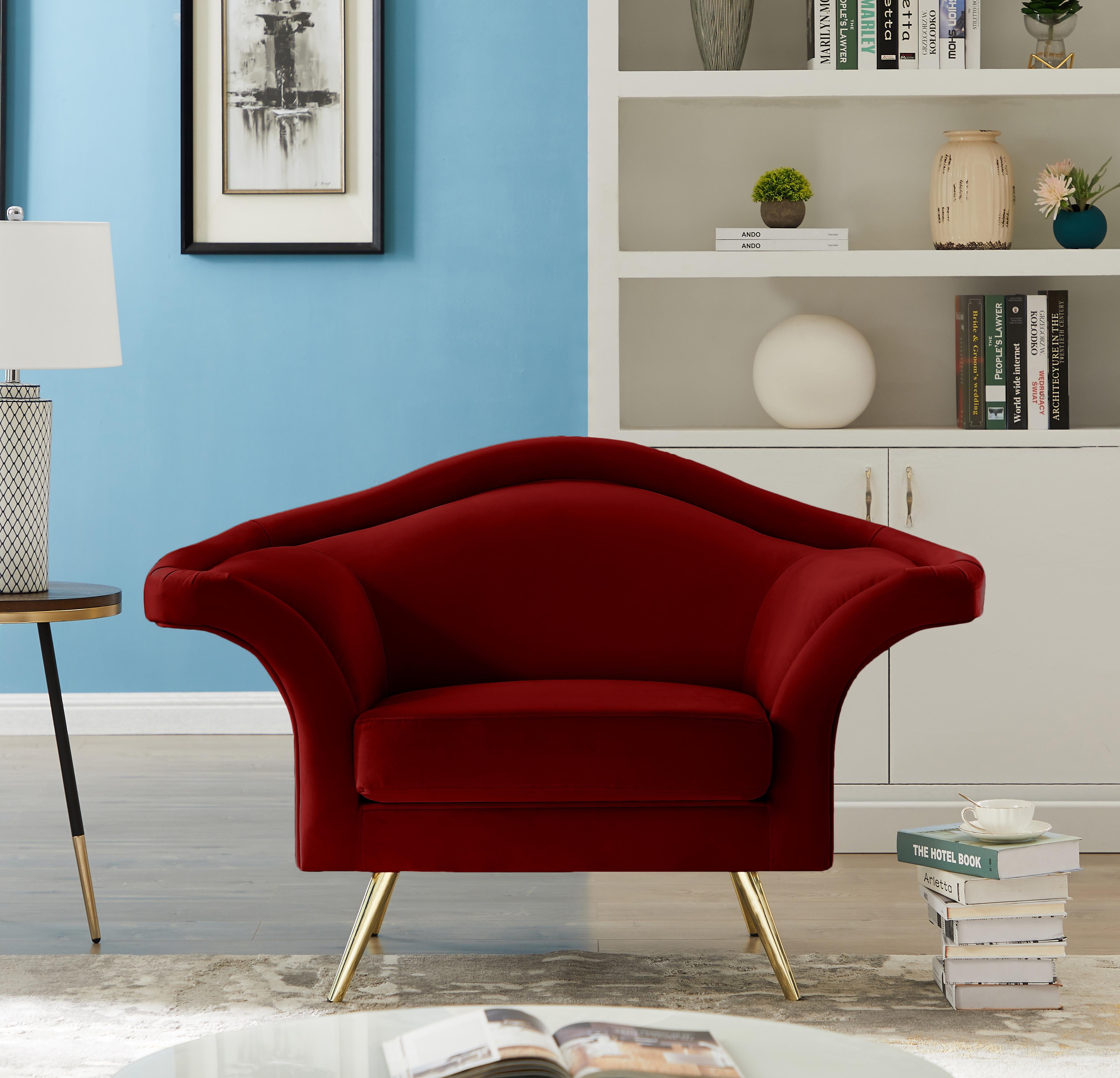 Lips Red Velvet Chair - Luxury Home Furniture (MI)