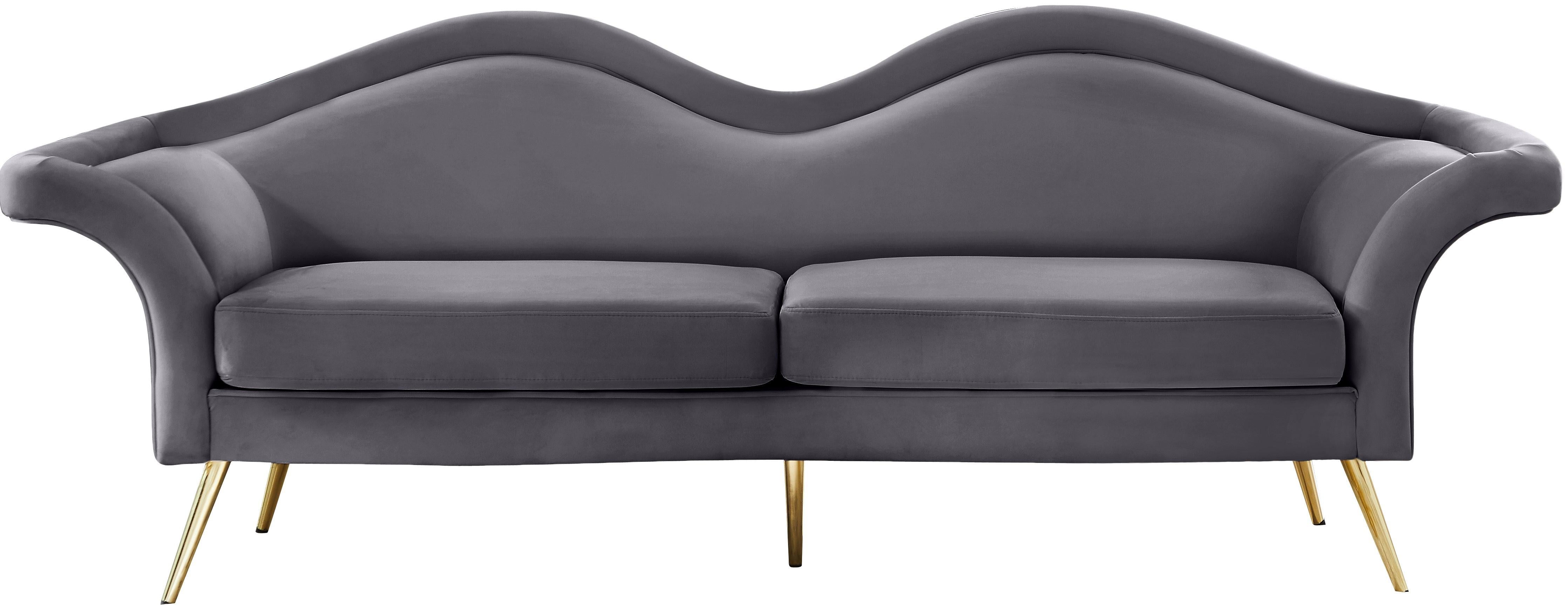 Lips Grey Velvet Sofa - Luxury Home Furniture (MI)