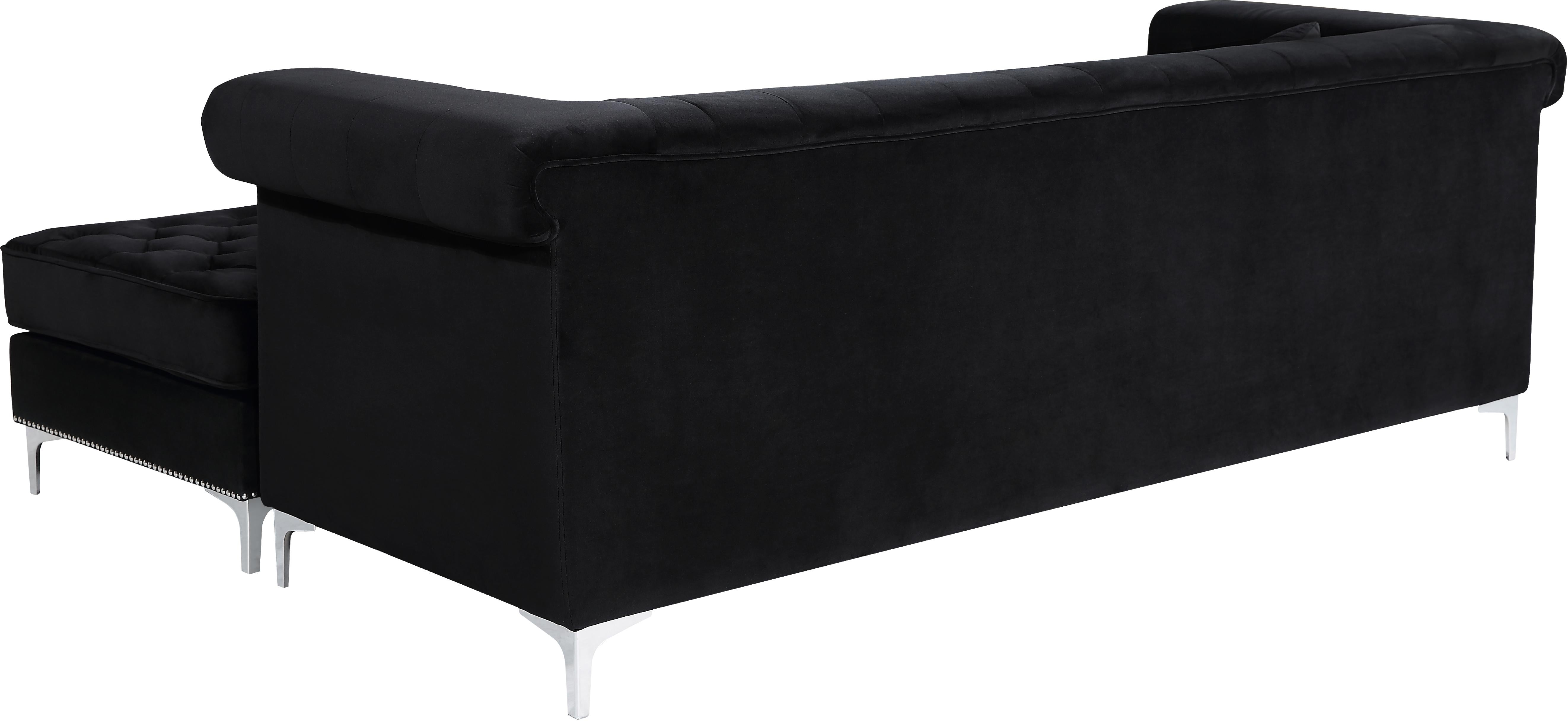Damian Black Velvet 2pc. Reversible Sectional - Luxury Home Furniture (MI)