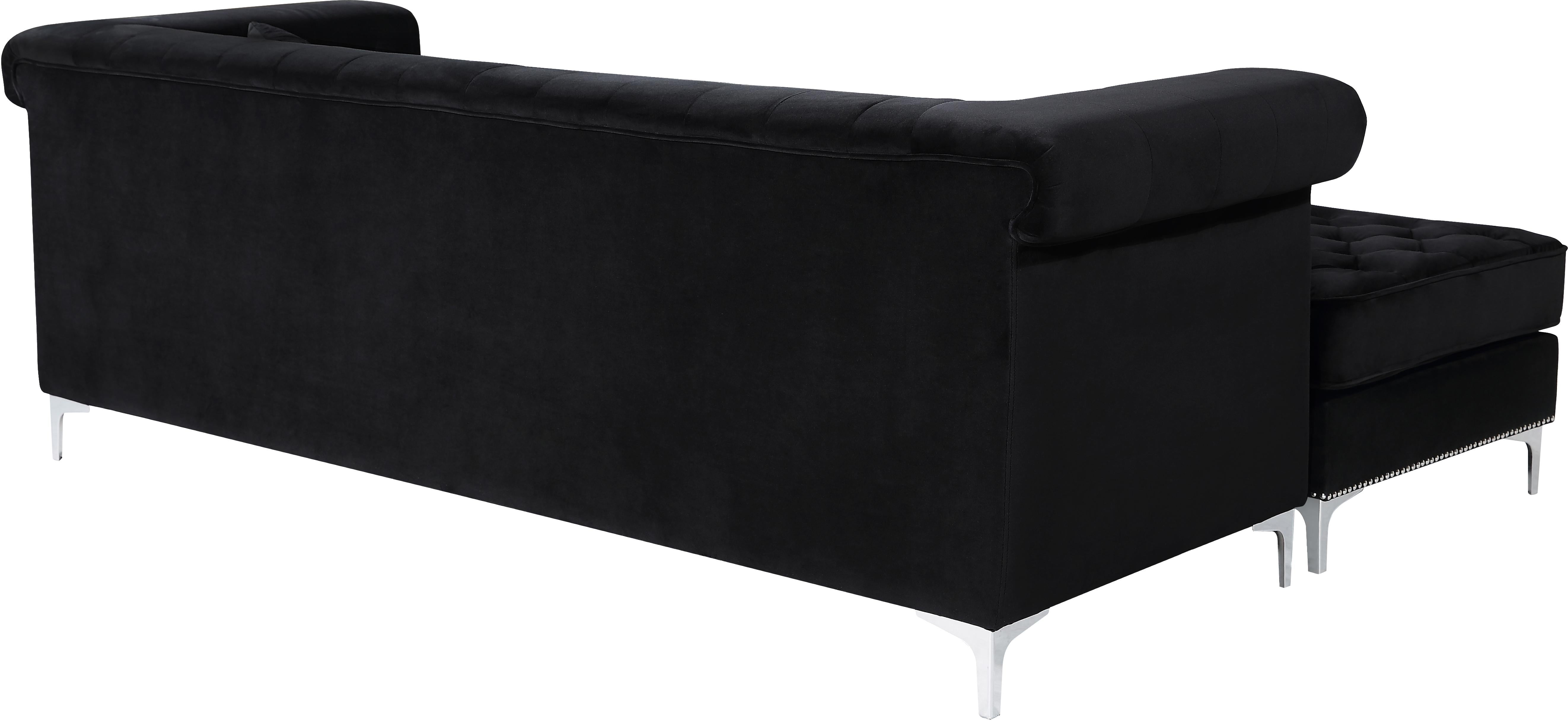 Damian Black Velvet 2pc. Reversible Sectional - Luxury Home Furniture (MI)