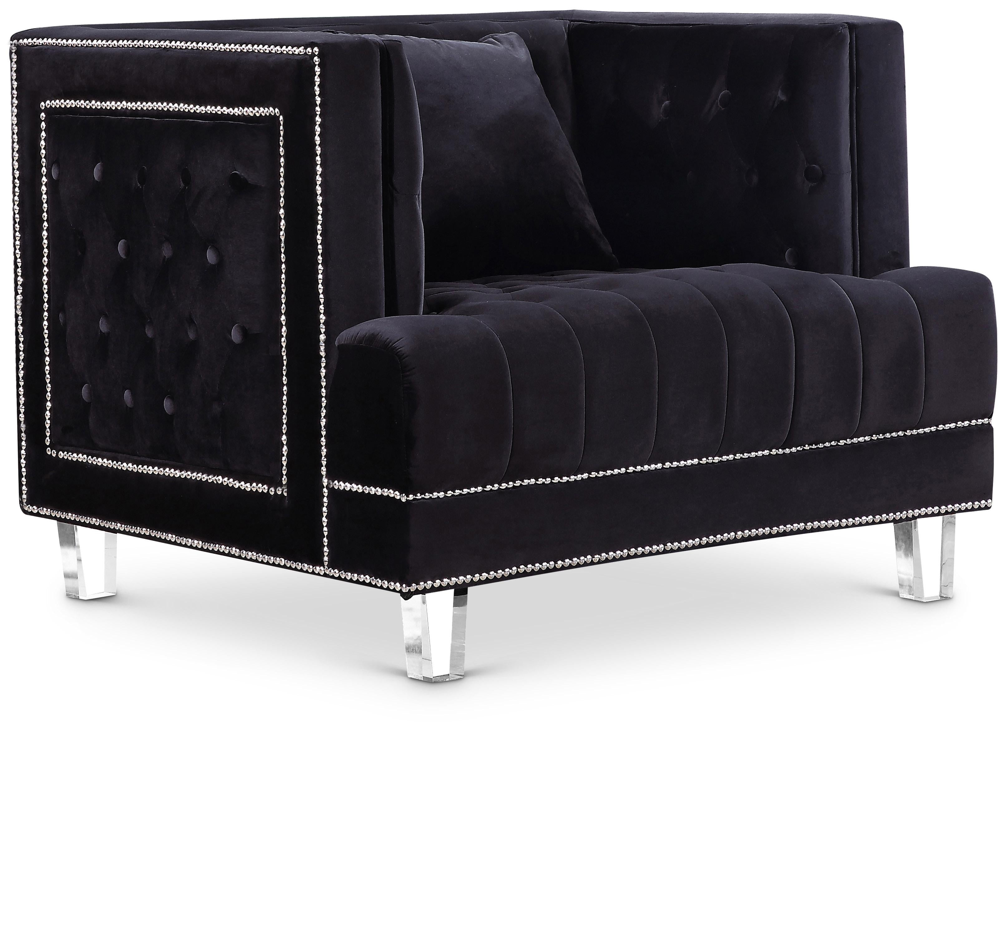 Lucas Black Velvet Chair - Luxury Home Furniture (MI)