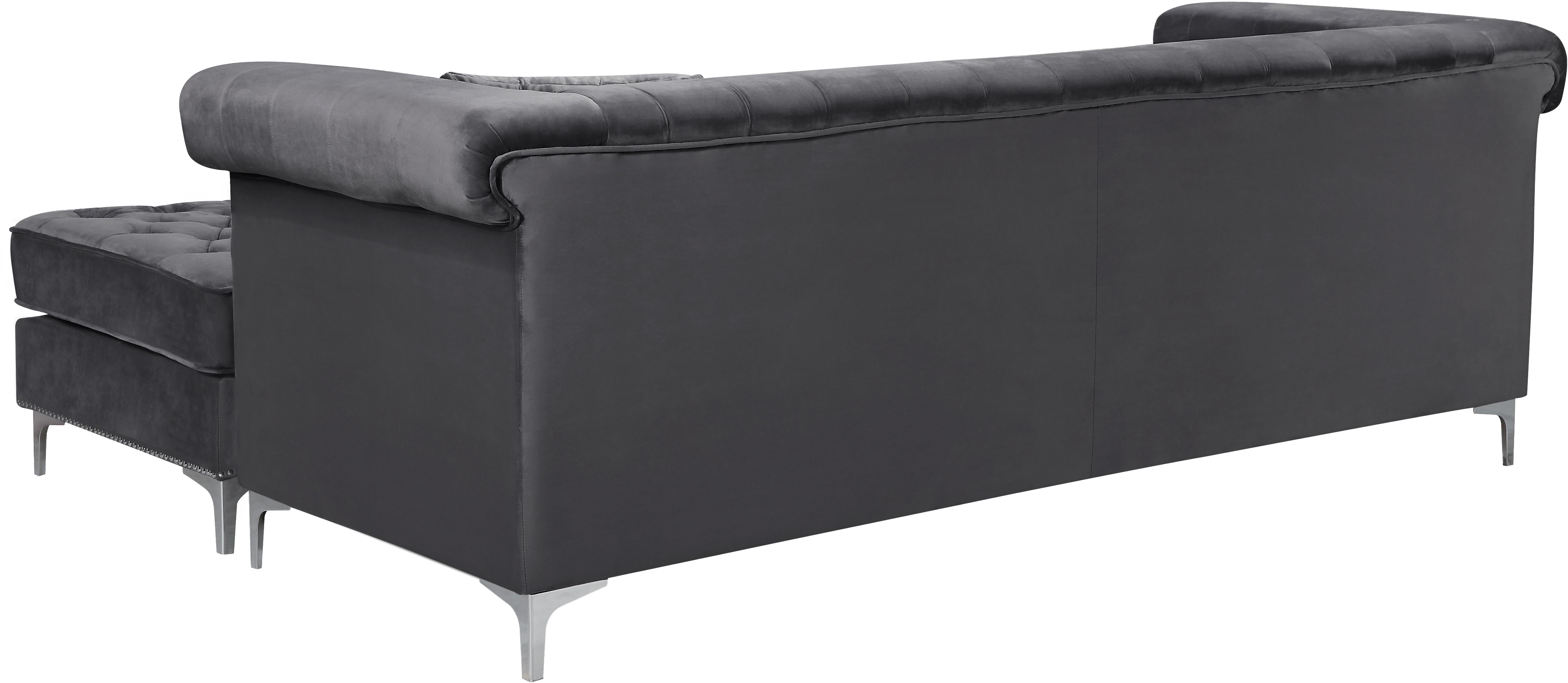 Damian Grey Velvet 2pc. Reversible Sectional - Luxury Home Furniture (MI)