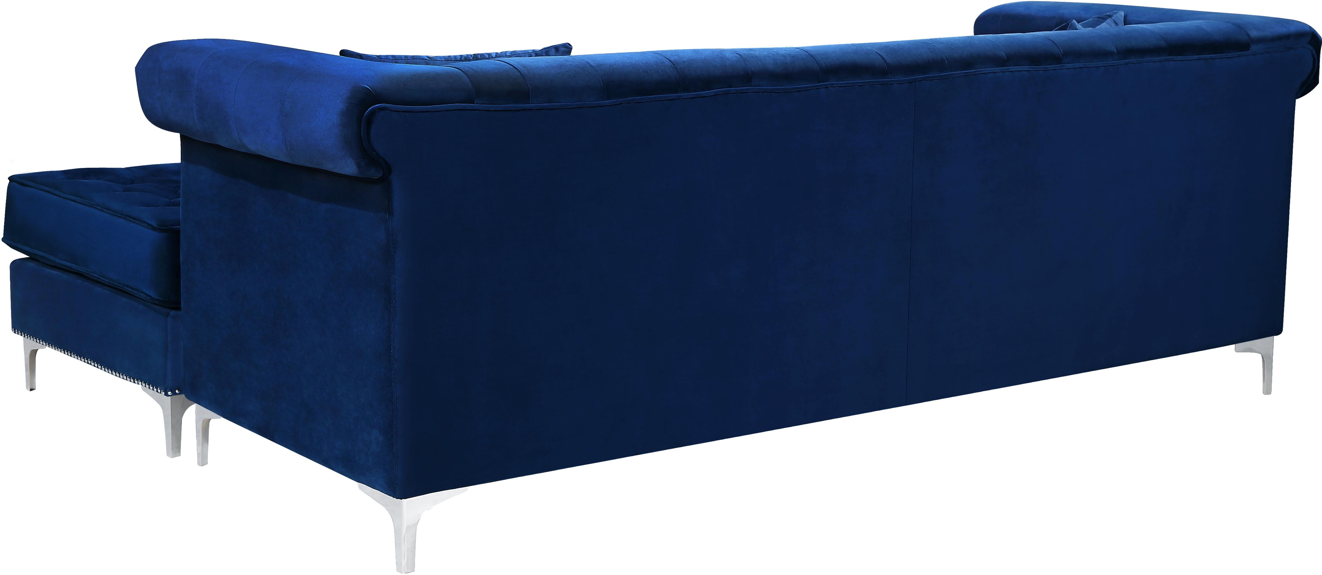 Damian Navy Velvet 2pc. Reversible Sectional - Luxury Home Furniture (MI)