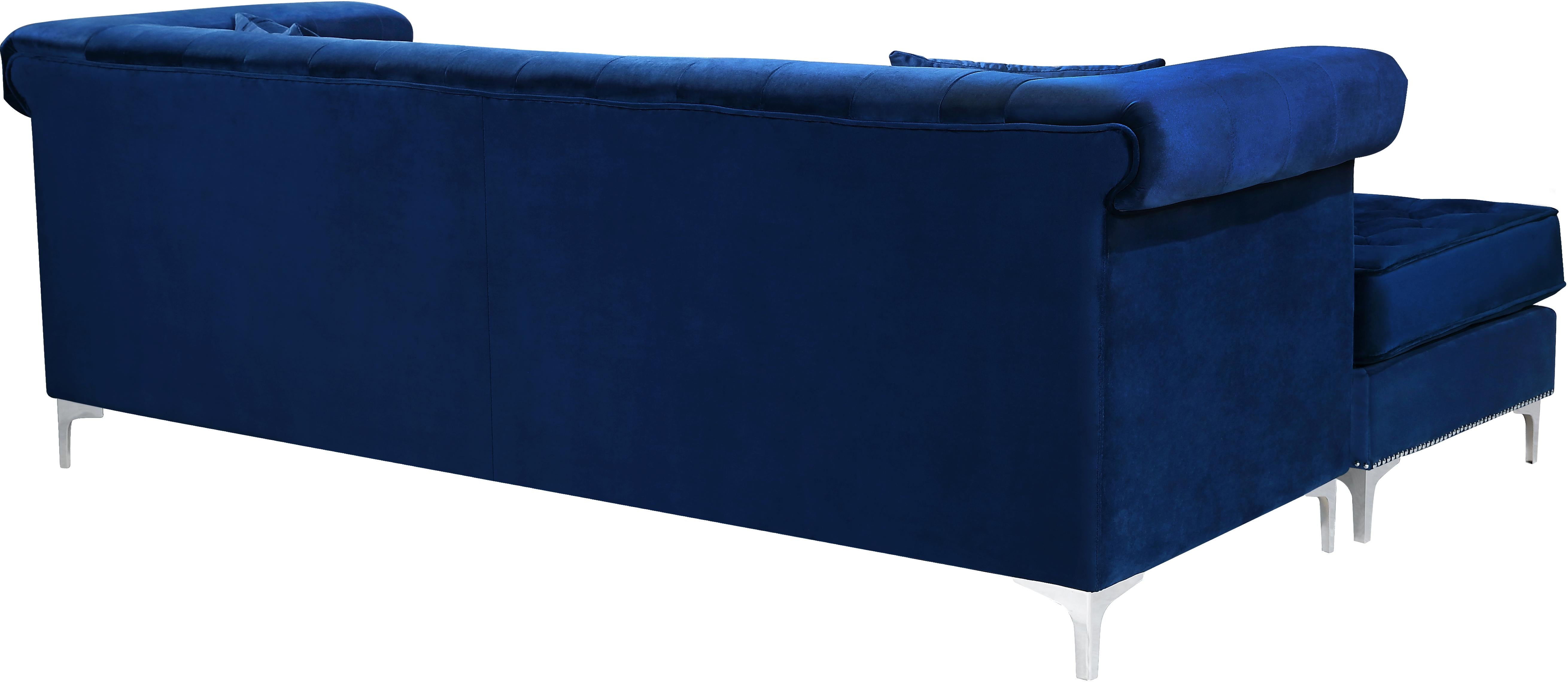 Damian Navy Velvet 2pc. Reversible Sectional - Luxury Home Furniture (MI)