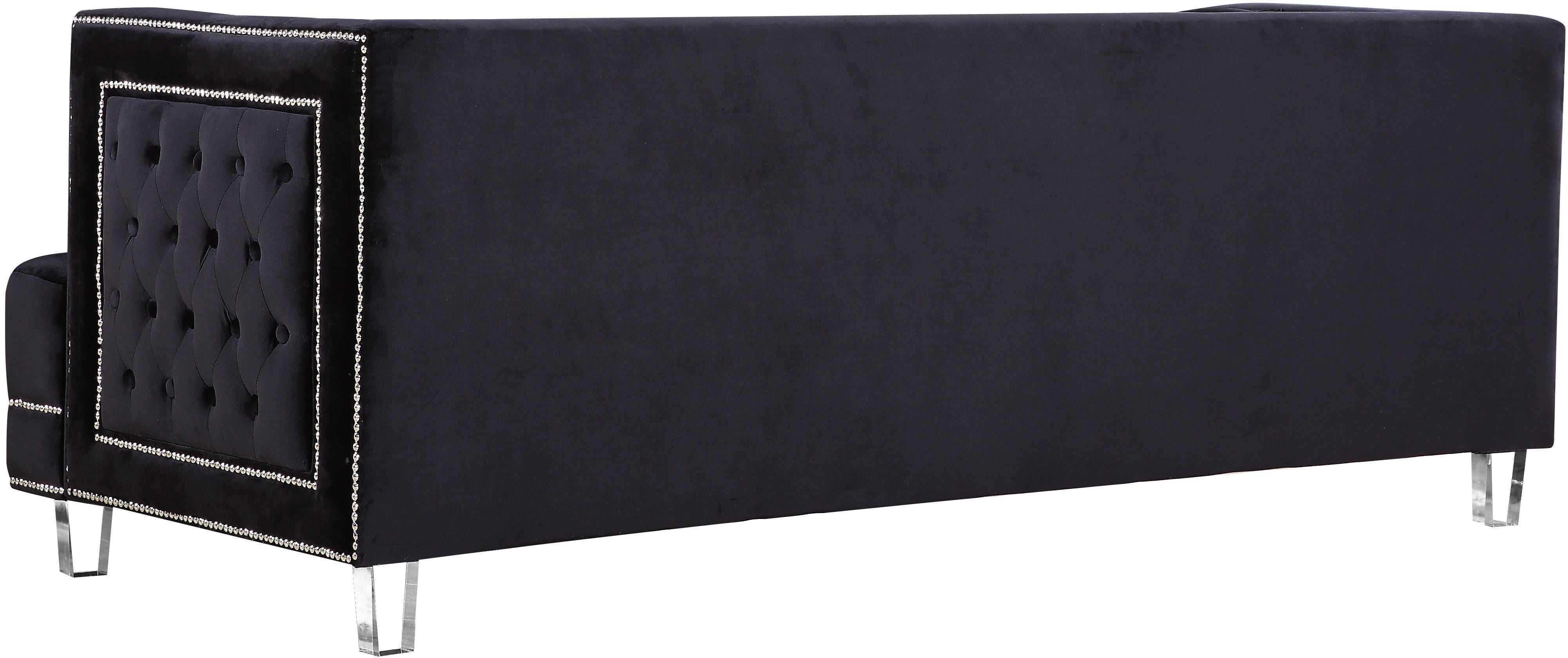 Lucas Black Velvet Sofa - Luxury Home Furniture (MI)
